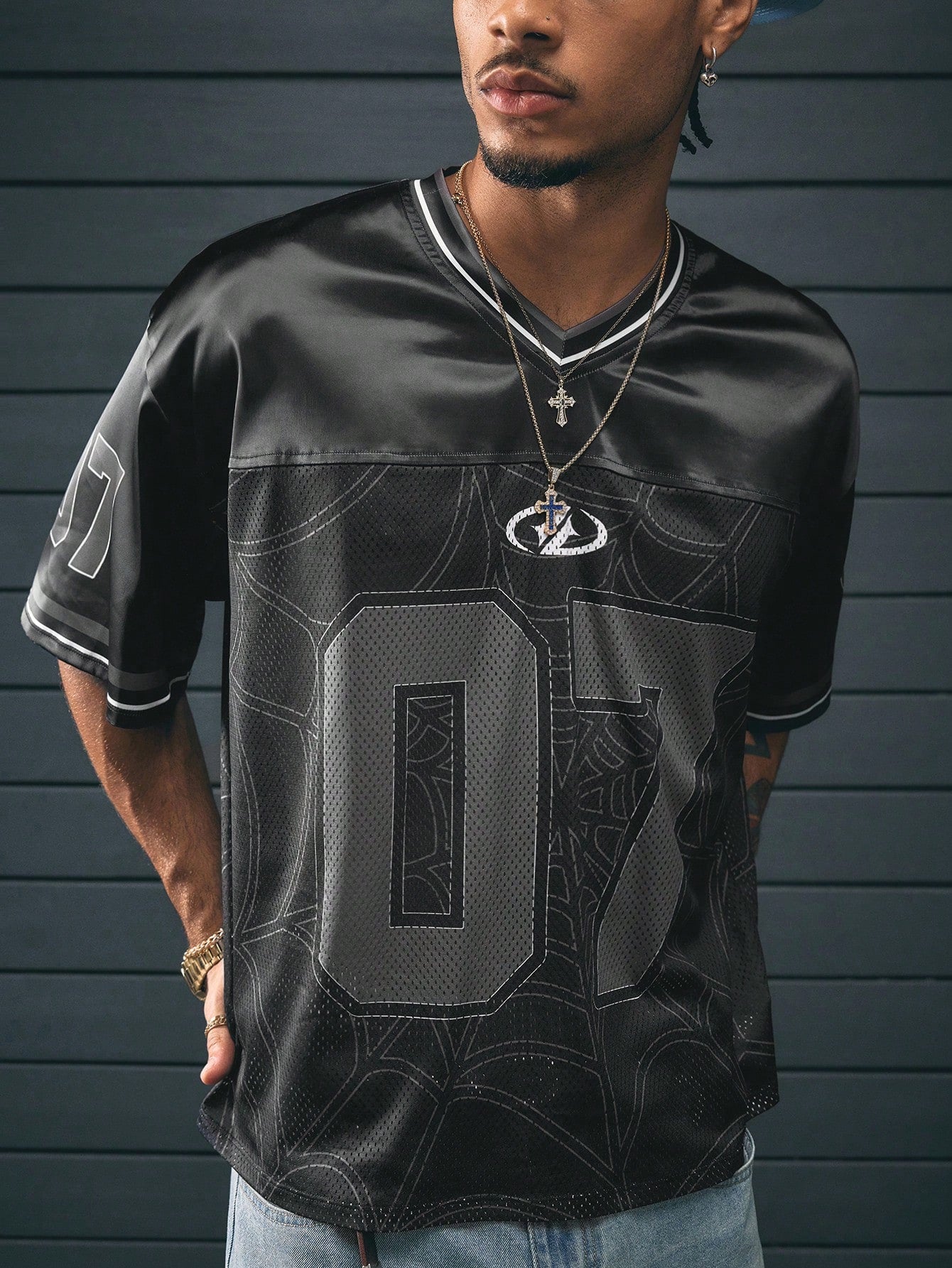 Camiseta Masculina Oversized Estilo Street Detalhes 07 Preto / PP Camiseta Masculina Oversized Estilo Street Detalhes 07