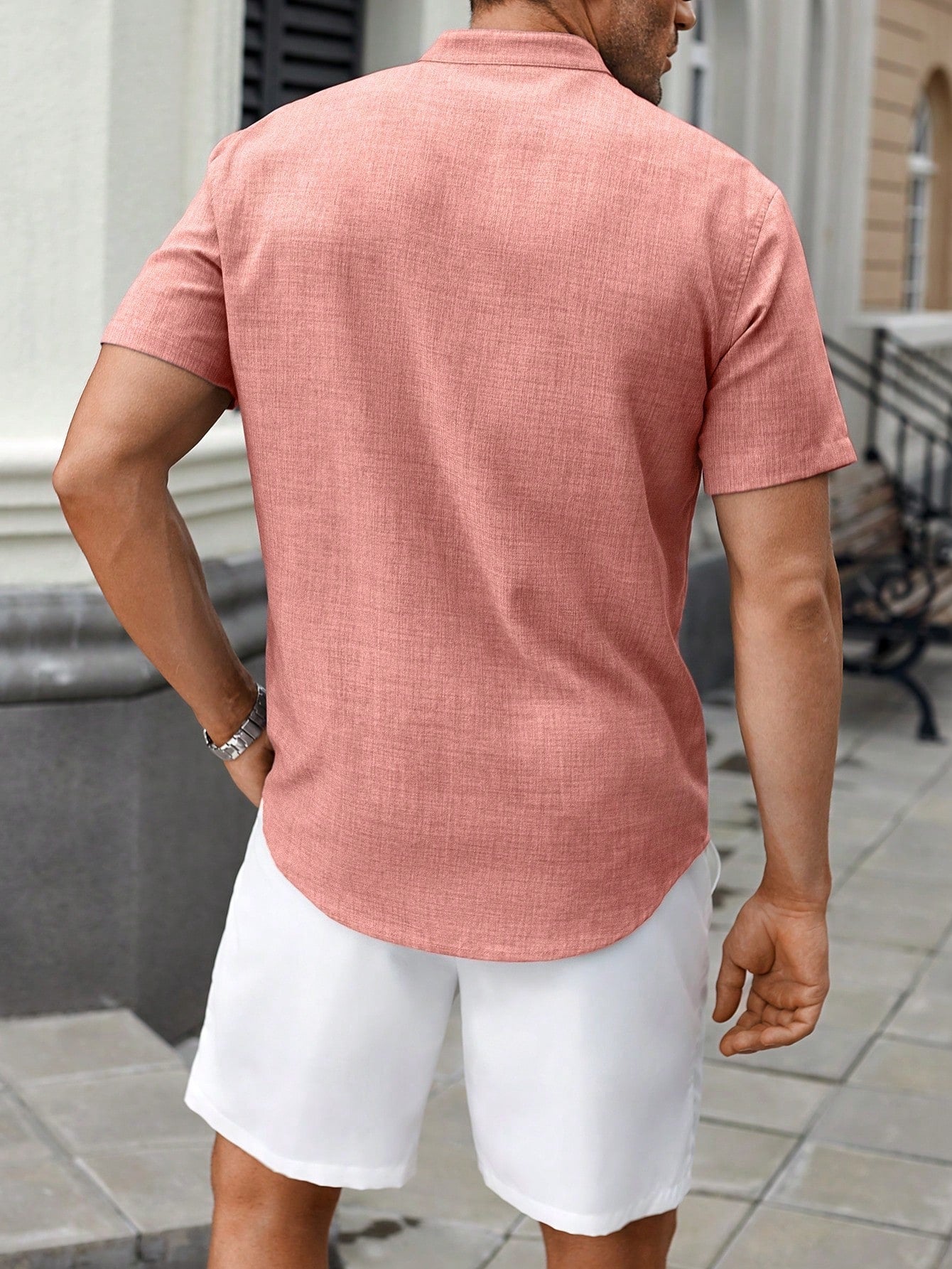 Conjunto Masculino Camisa Manga Curta E Shorts Com Bolso Conjunto Masculino Camisa Manga Curta E Shorts Com Bolso