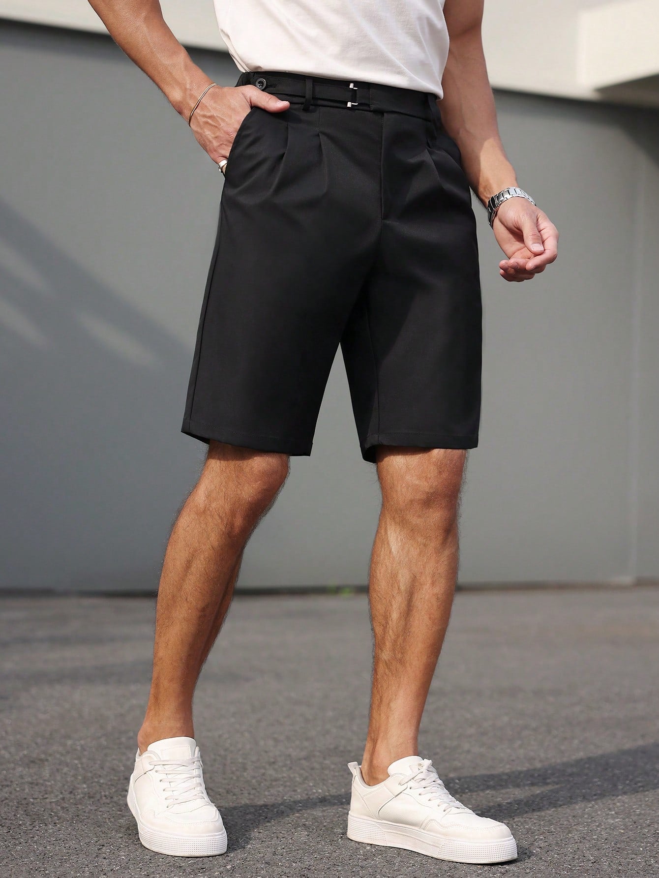 Bermuda Masculina Alfaiatada Com Caimento Sofisticado Preto / PP Bermuda Masculina Alfaiatada Com Caimento Sofisticado