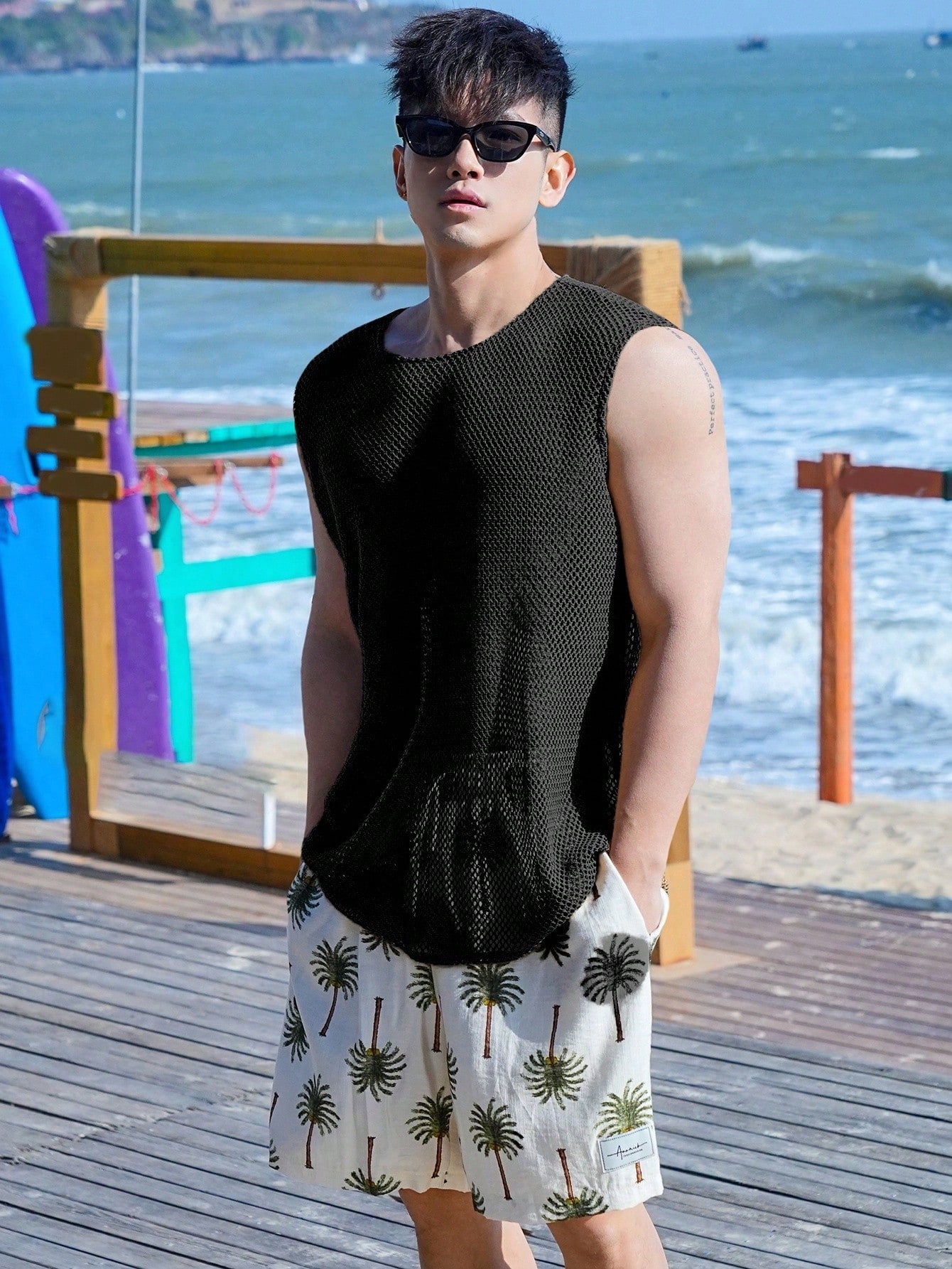 Camiseta Regata Masculina Tecido Tela Estilo Casual Camiseta Regata Masculina Tecido Tela Estilo Casual