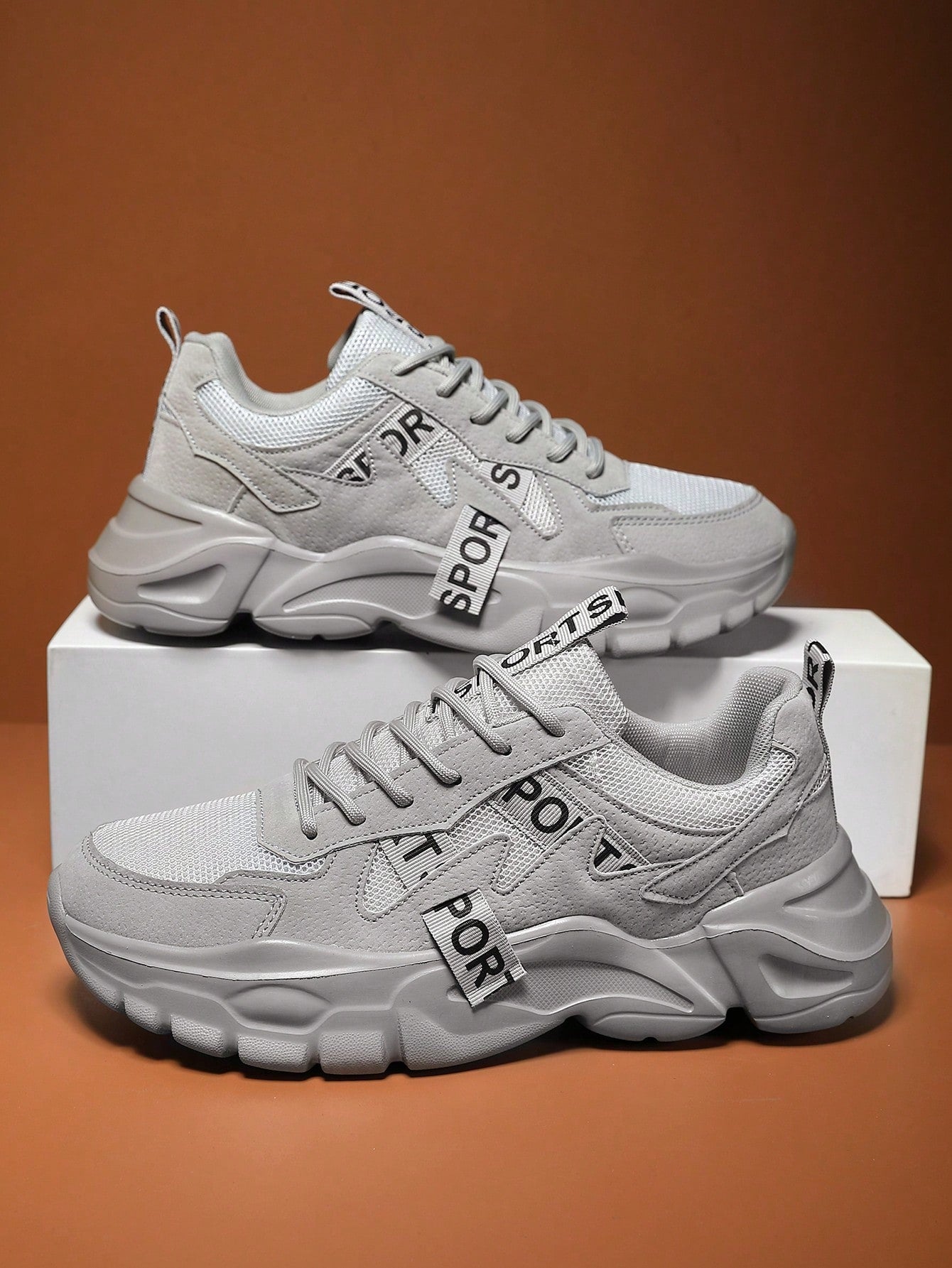 Tênis Masculino Chunky Minimalista Versátil Confortável Mesh Tênis Masculino Chunky Minimalista Versátil Confortável