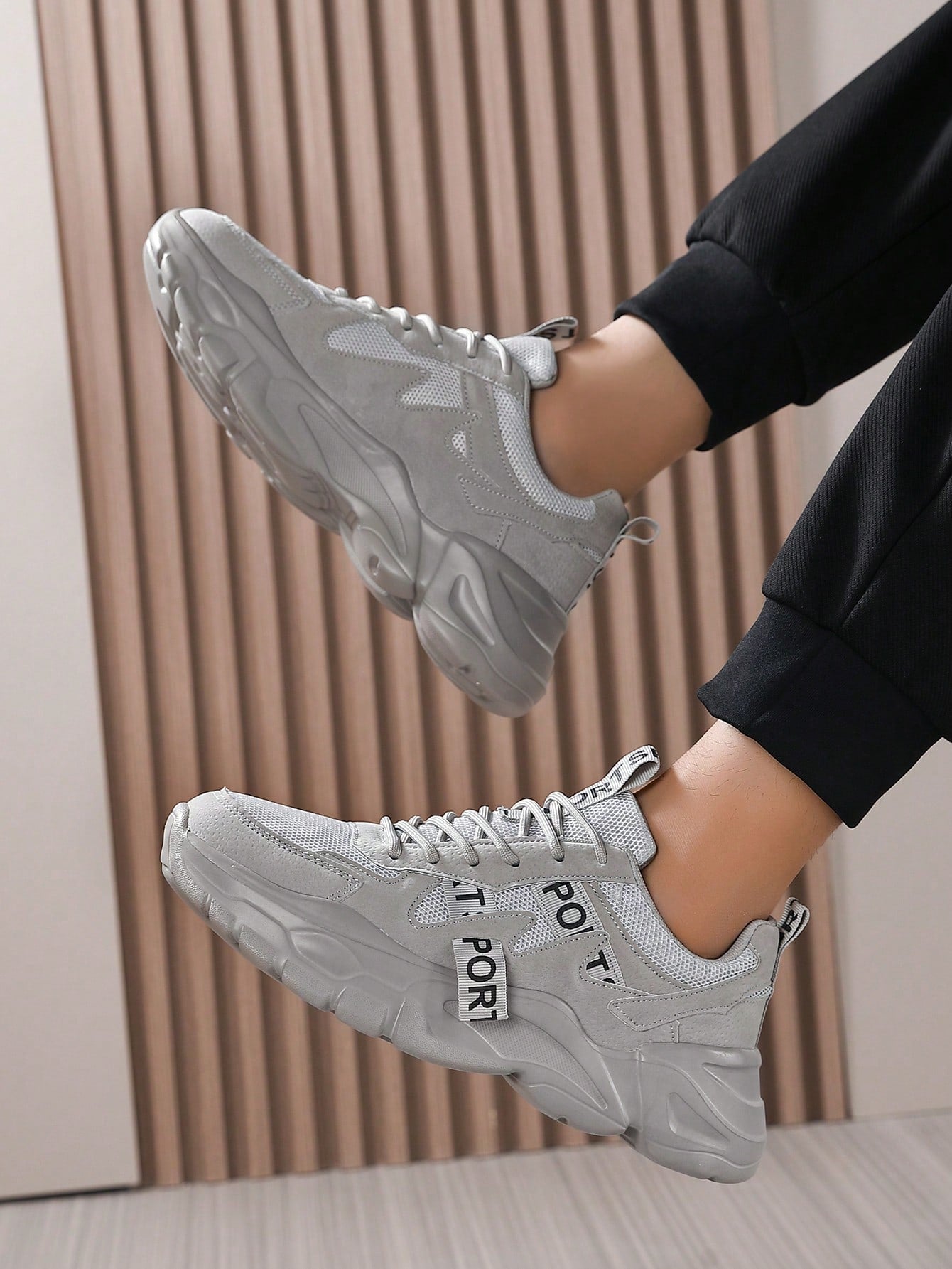 Tênis Masculino Chunky Minimalista Versátil Confortável Mesh Tênis Masculino Chunky Minimalista Versátil Confortável