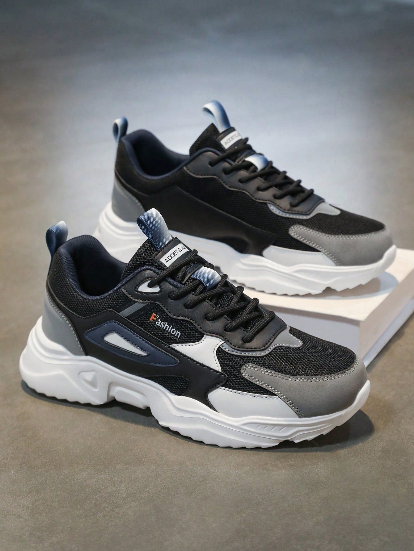 Tênis Masculino Chunky Casual Respirável Personalizado Versátil Preto / 36 Tênis Masculino Chunky Casual Respirável