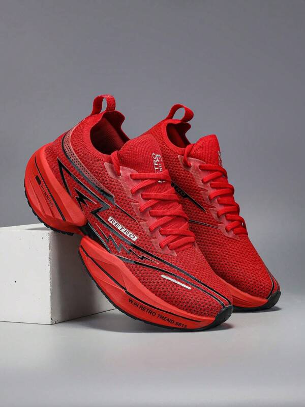 Tênis Masculino Running Casual Plataforma Amortecimento Leve Vermelho / 36 Tênis Masculino Running Casual Plataforma