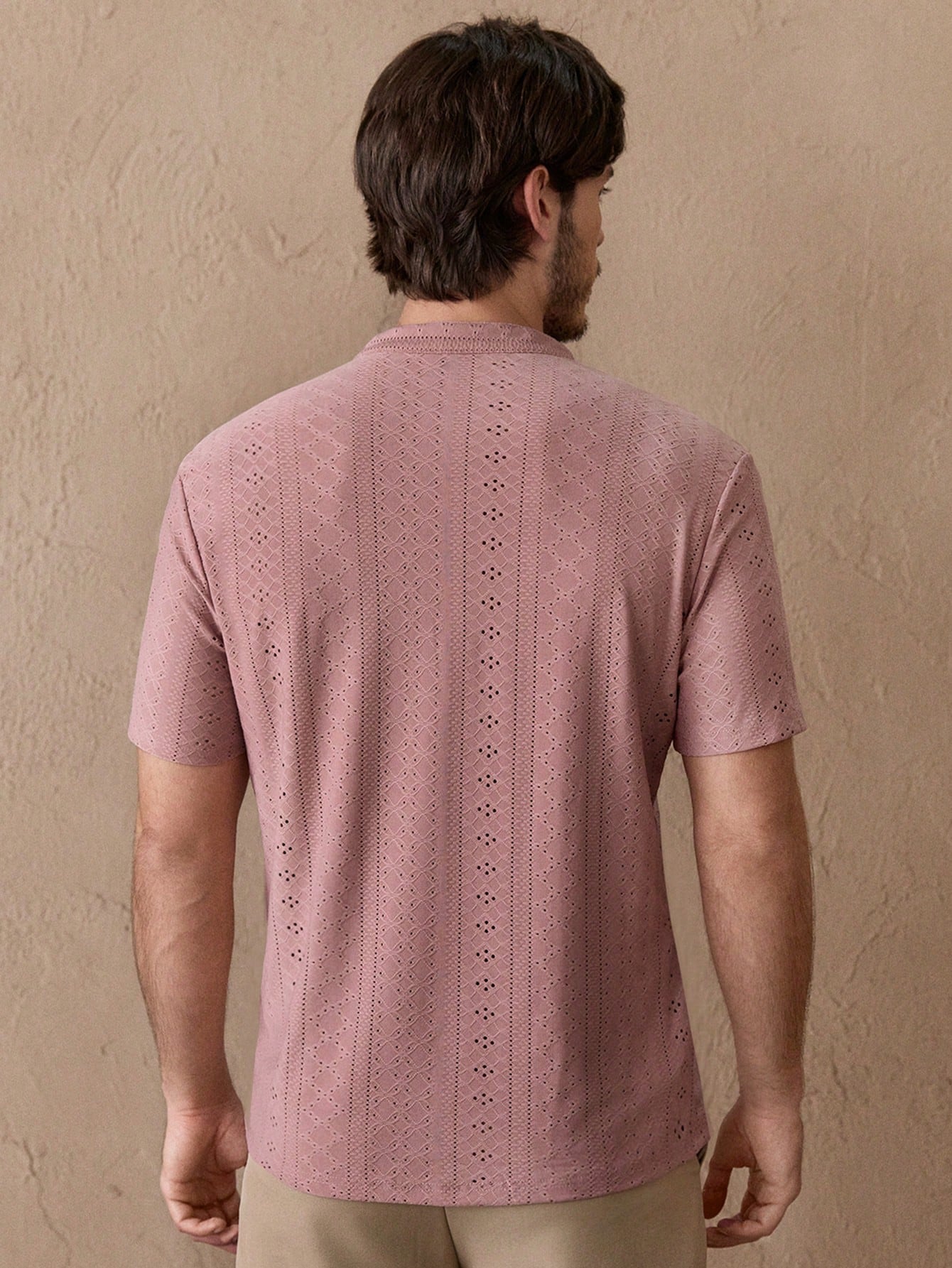 Camiseta Masculina Gola Padre Textura Rendada Camiseta Masculina Gola Padre Textura Rendada