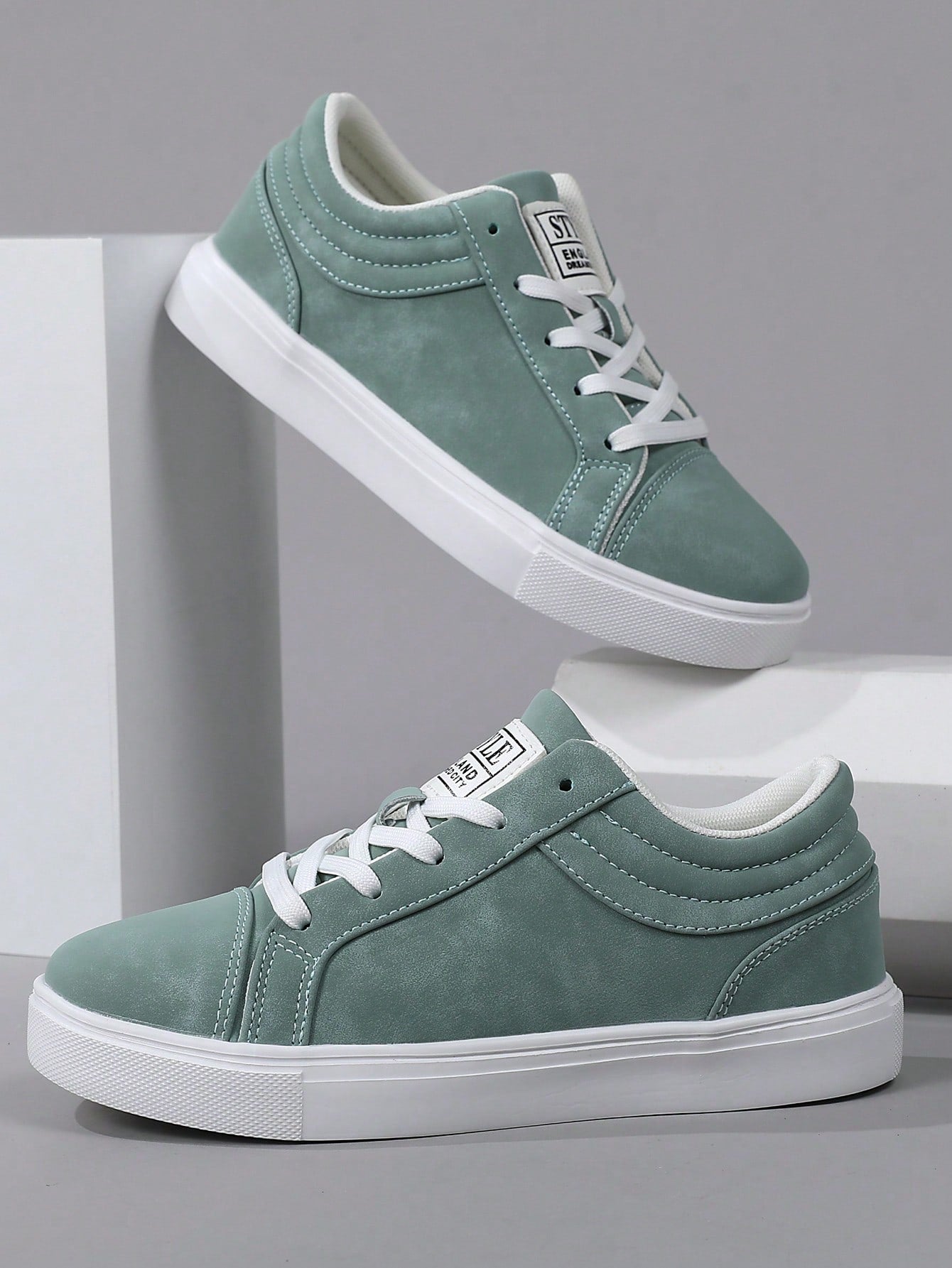 Tênis Masculino Casual Street Cadarço Couro Sintético Leve Tênis Masculino Casual Street Cadarço Couro Sintético Leve