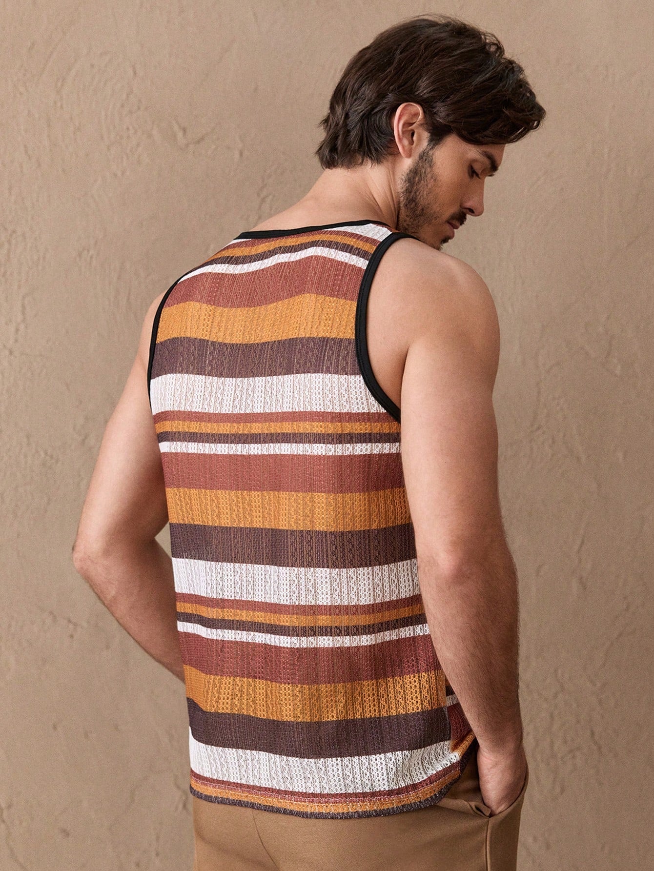 Camiseta Regata Masculina Estampa Listrada Design Colorido Camiseta Regata Masculina Estampa Listrada Design Colorido