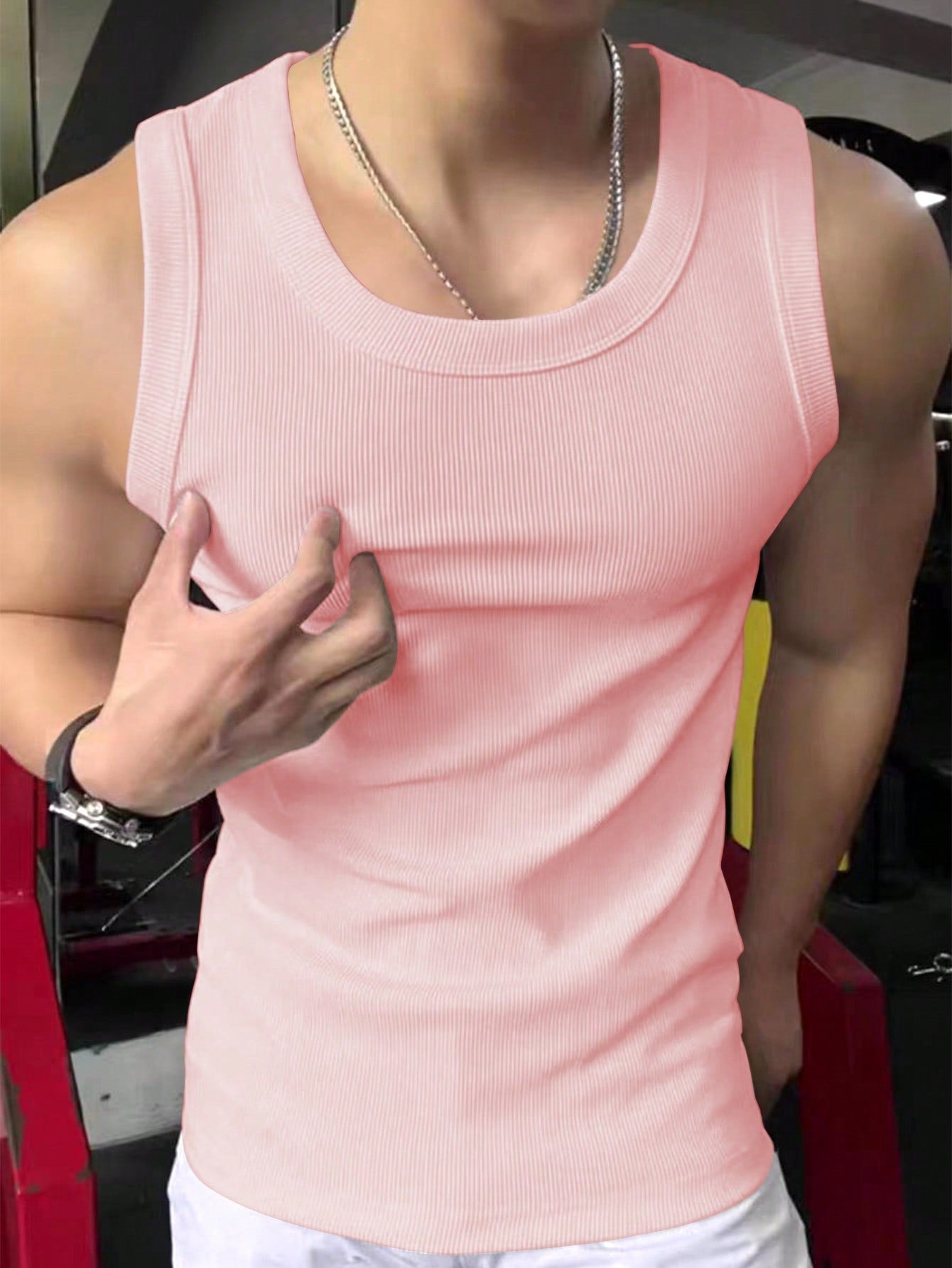 Camiseta Regata Masculina Slim Texturizada Com Elasticidade Camiseta Regata Masculina Slim Texturizada Com Elasticidade