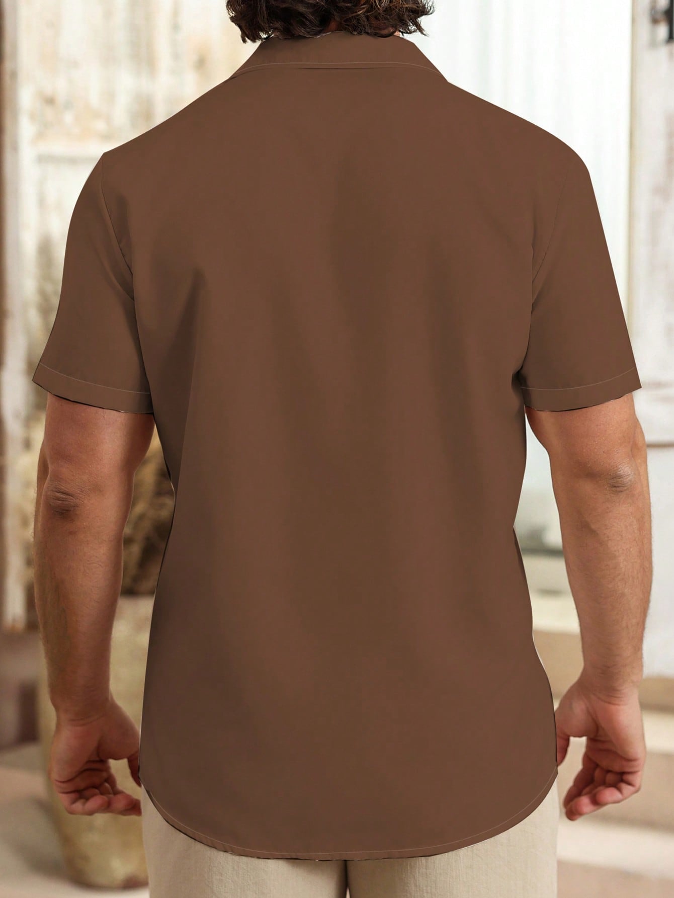 Camisa Masculina De Botão Bordado Étnico Estilo Refinado Camisa Masculina De Botão Bordado Étnico Estilo Refinado