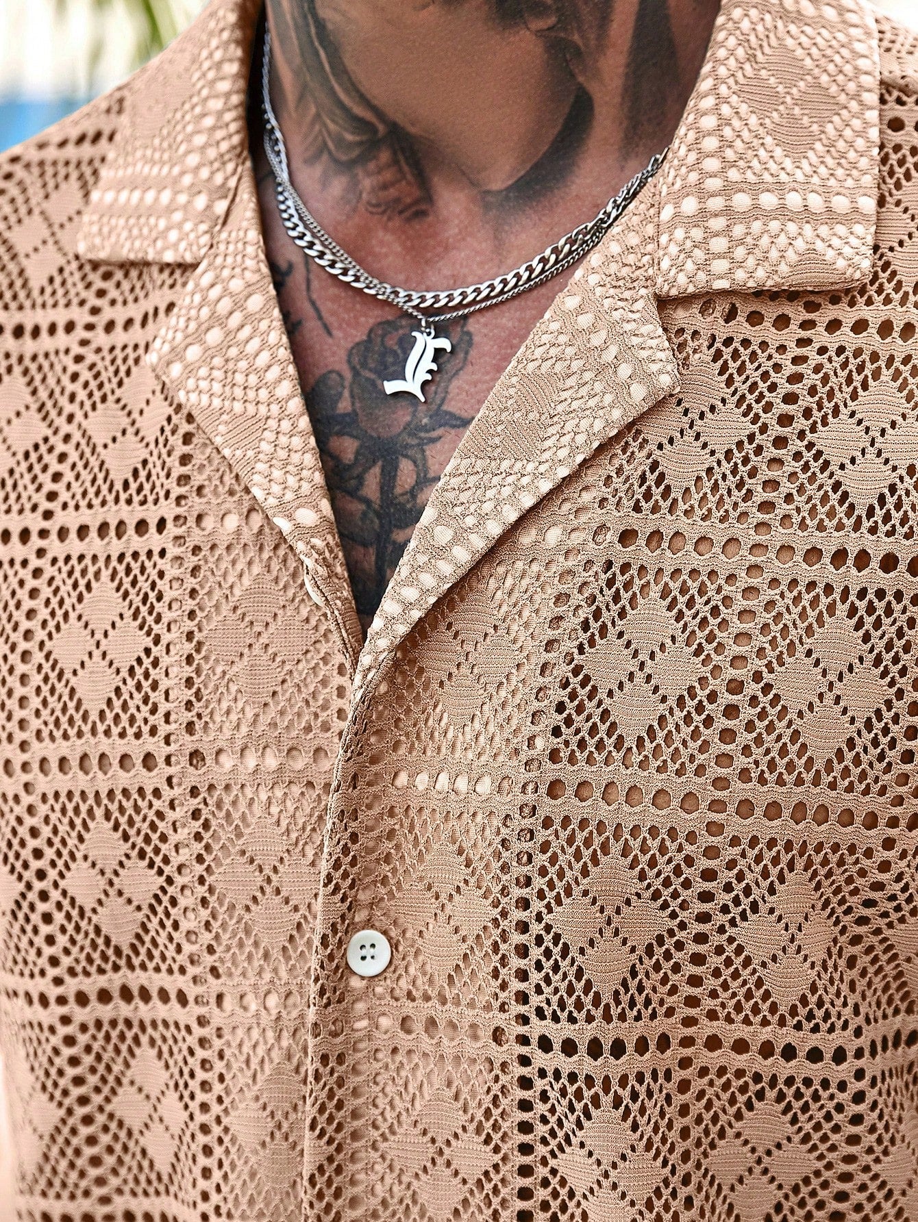 Conjunto Masculino Camisa Com Recortes E Shorts Estilo Casual Conjunto Masculino Camisa Com Recortes E Shorts Estilo