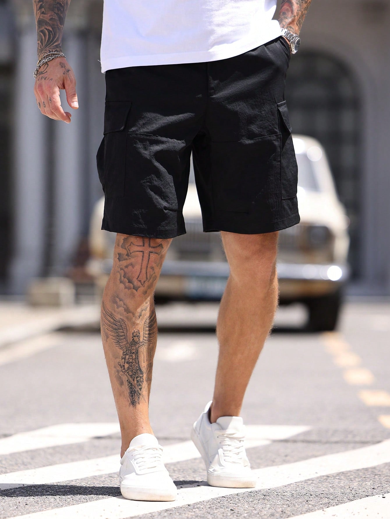 Shorts Masculino Cargo Com Bolsos Estilo Urbano Shorts Masculino Cargo Com Bolsos Estilo Urbano