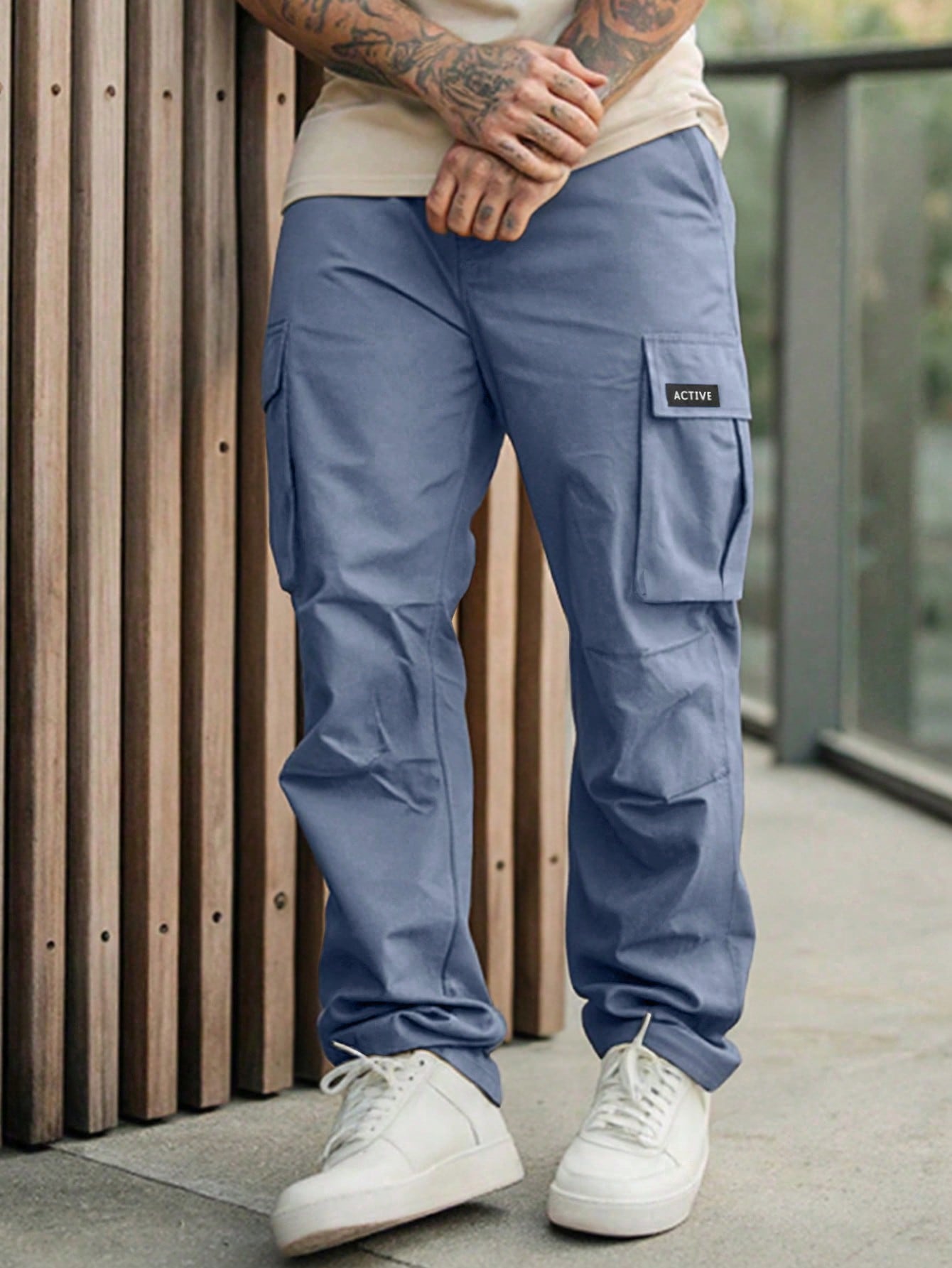 Calça Masculina Cargo Slim Com Bolsos Funcionais Calça Masculina Cargo Slim Com Bolsos Funcionais