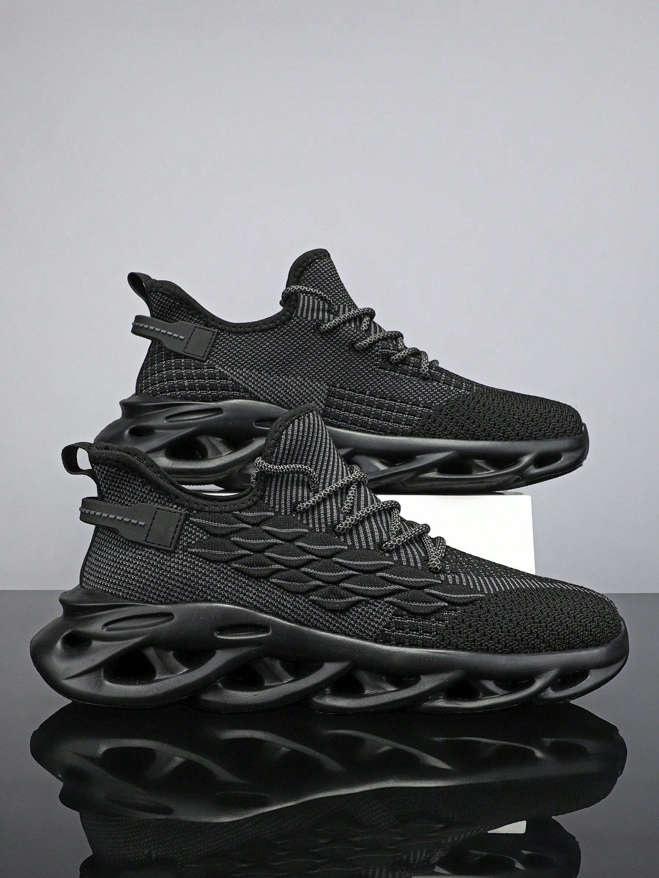 Tênis Masculino Chunky Leve Respirável Trançado Confortável Preto / 36 Tênis Masculino Chunky Leve Respirável Trançado