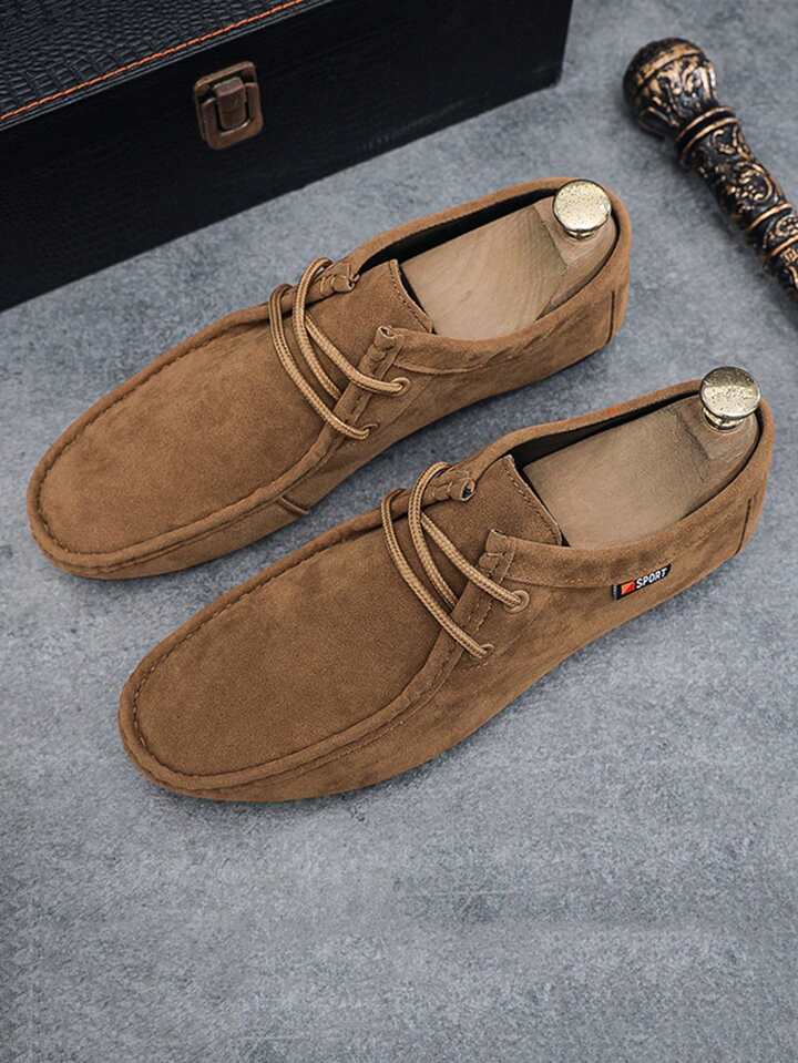 Tênis Masculino Casual Camurça Cadarço Solado Antiderrapante Tênis Masculino Casual Camurça Cadarço Solado