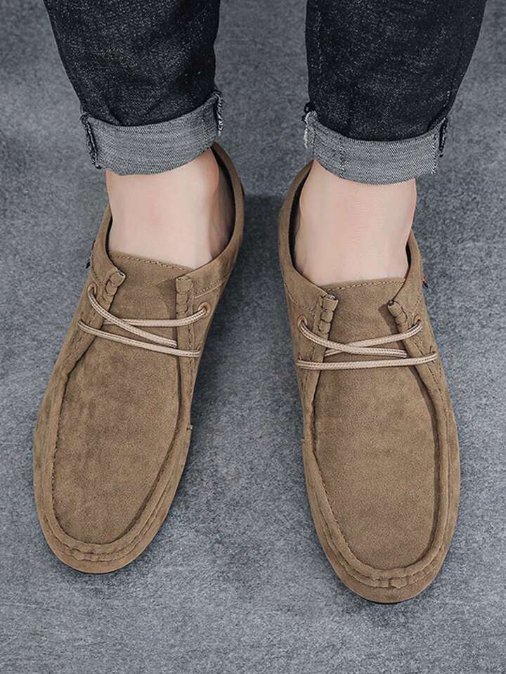 Tênis Masculino Casual Camurça Cadarço Solado Antiderrapante Tênis Masculino Casual Camurça Cadarço Solado