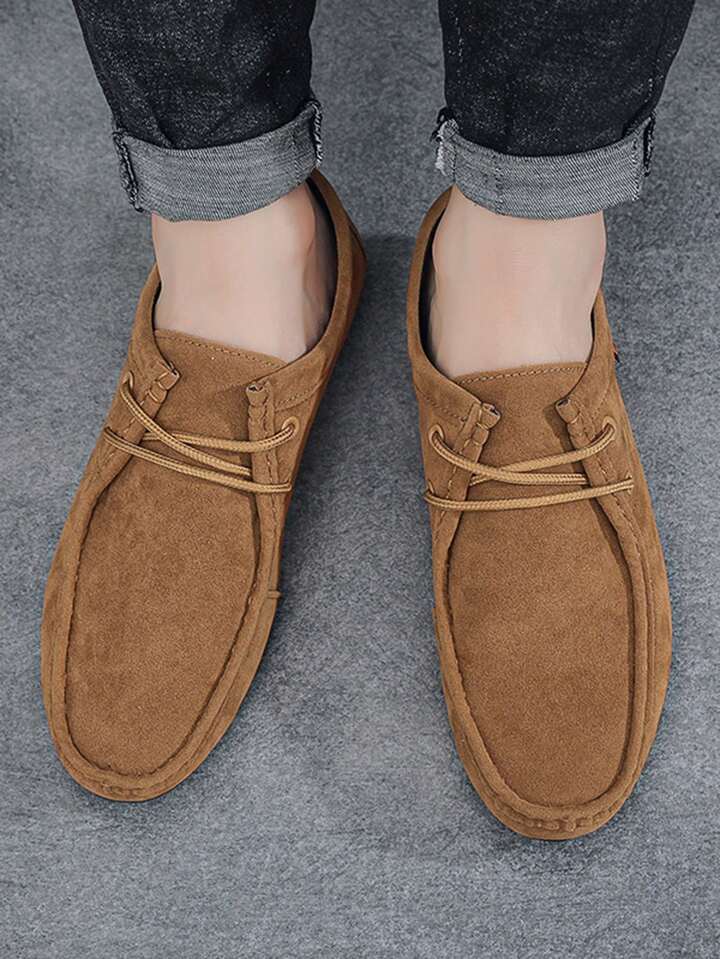 Tênis Masculino Casual Camurça Cadarço Solado Antiderrapante Tênis Masculino Casual Camurça Cadarço Solado