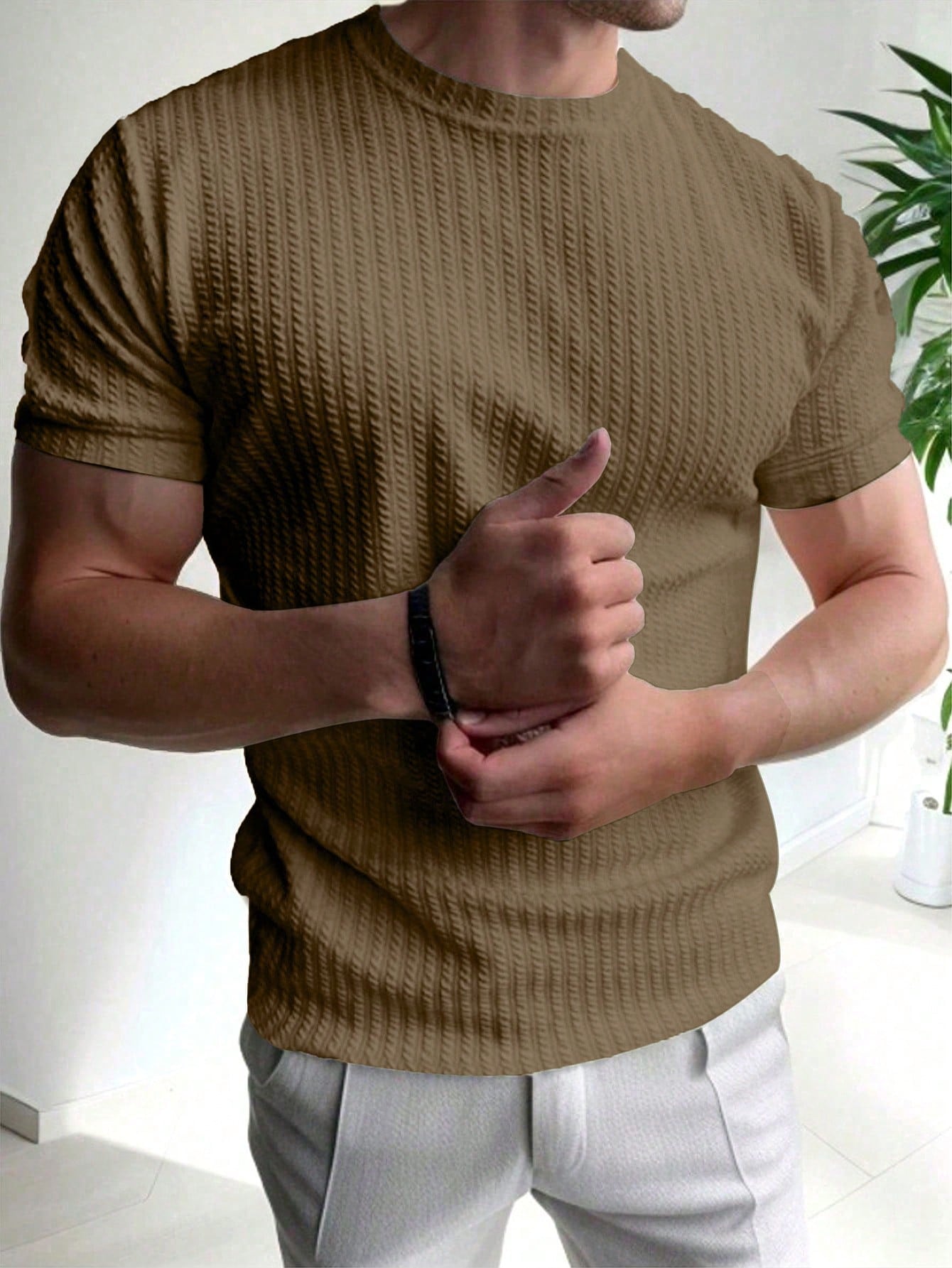 Camisa Masculina Slim Textura Elegante Caimento Perfeito Camisa Masculina Slim Textura Elegante Caimento Perfeito