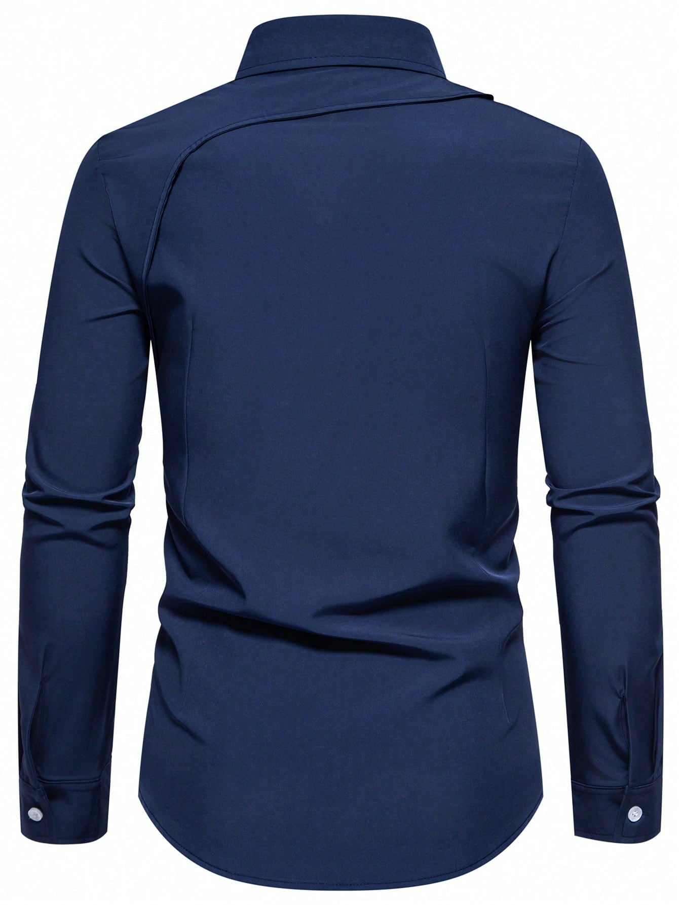 Camisa Masculina De Botão Slim Fivela Decorativa Estilo Único Camisa Masculina De Botão Slim Fivela Decorativa Estilo