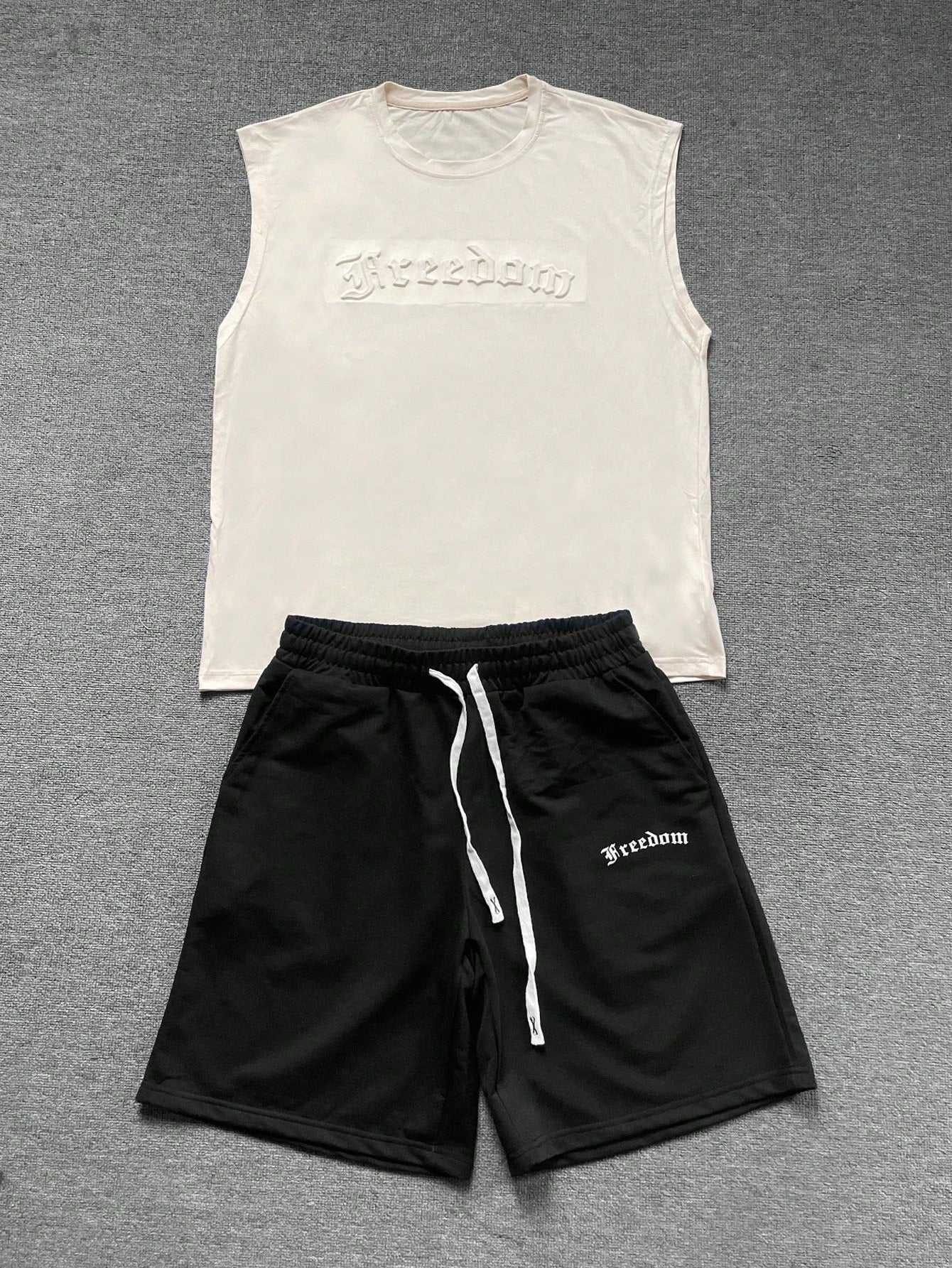 Conjunto Masculino Regata Clássica E Shorts Cós Elástico Casual Conjunto Masculino Regata Clássica E Shorts Cós