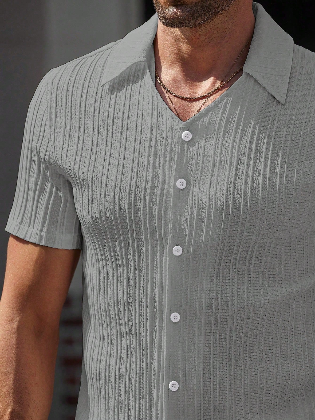 Conjunto Masculino Camisa Canelada E Calça Reta Minimalista Conjunto Masculino Camisa Canelada E Calça Reta Minimalista