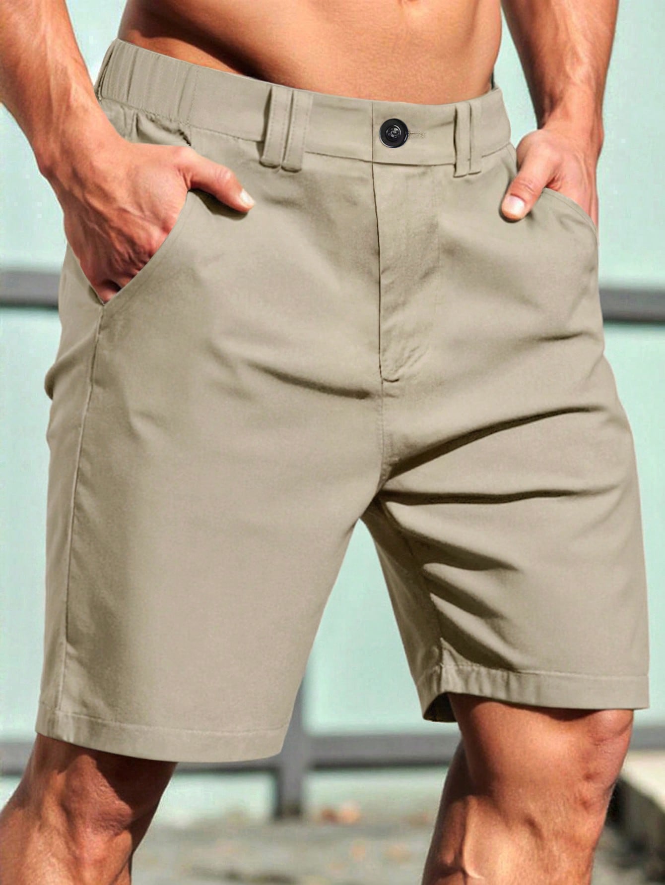 Shorts Masculino Casual Versátil Com Cós De Elástico Shorts Masculino Casual Versátil Com Cós De Elástico