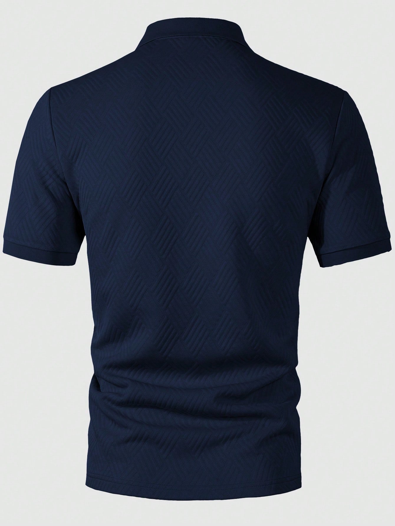 Camisa Polo Masculina Casual Estampa Texturizada Manga Curta Camisa Polo Masculina Casual Estampa Texturizada Manga