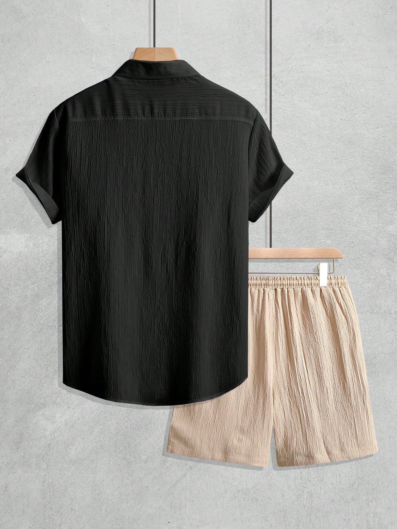 Conjunto Masculino Camisa Manga Curta E Shorts Confortáveis Conjunto Masculino Camisa Manga Curta E Shorts Confortáveis