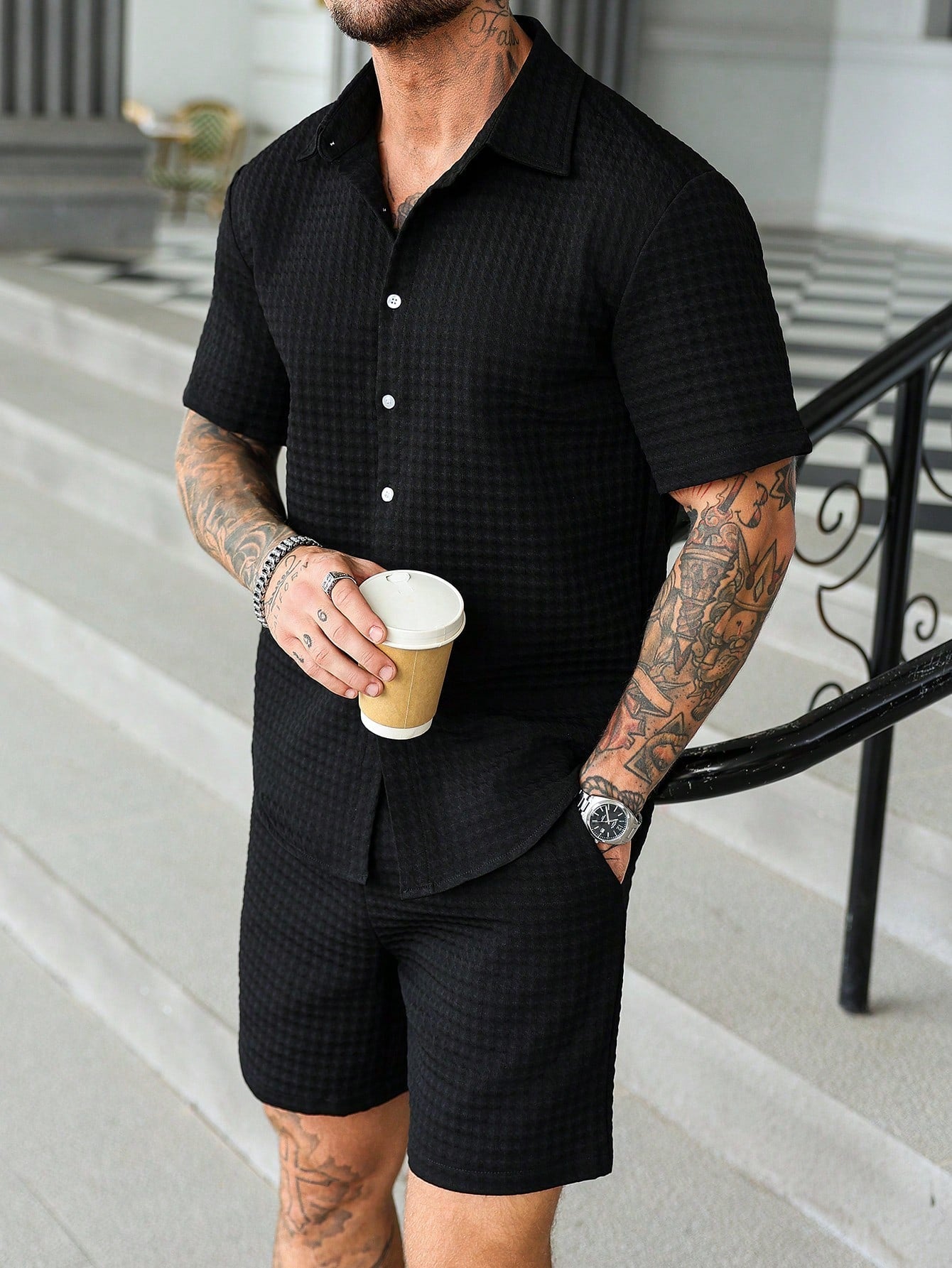 Conjunto Masculino Camiseta Estampa Digital E Shorts Estilo Street Conjunto Masculino Camiseta Estampa Digital E Shorts