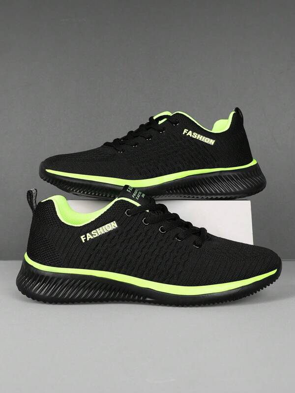 Tênis Masculino Casual Leve Respirável Amarrar Estilo Coreano Versátil Preto / 36 Tênis Masculino Casual Leve