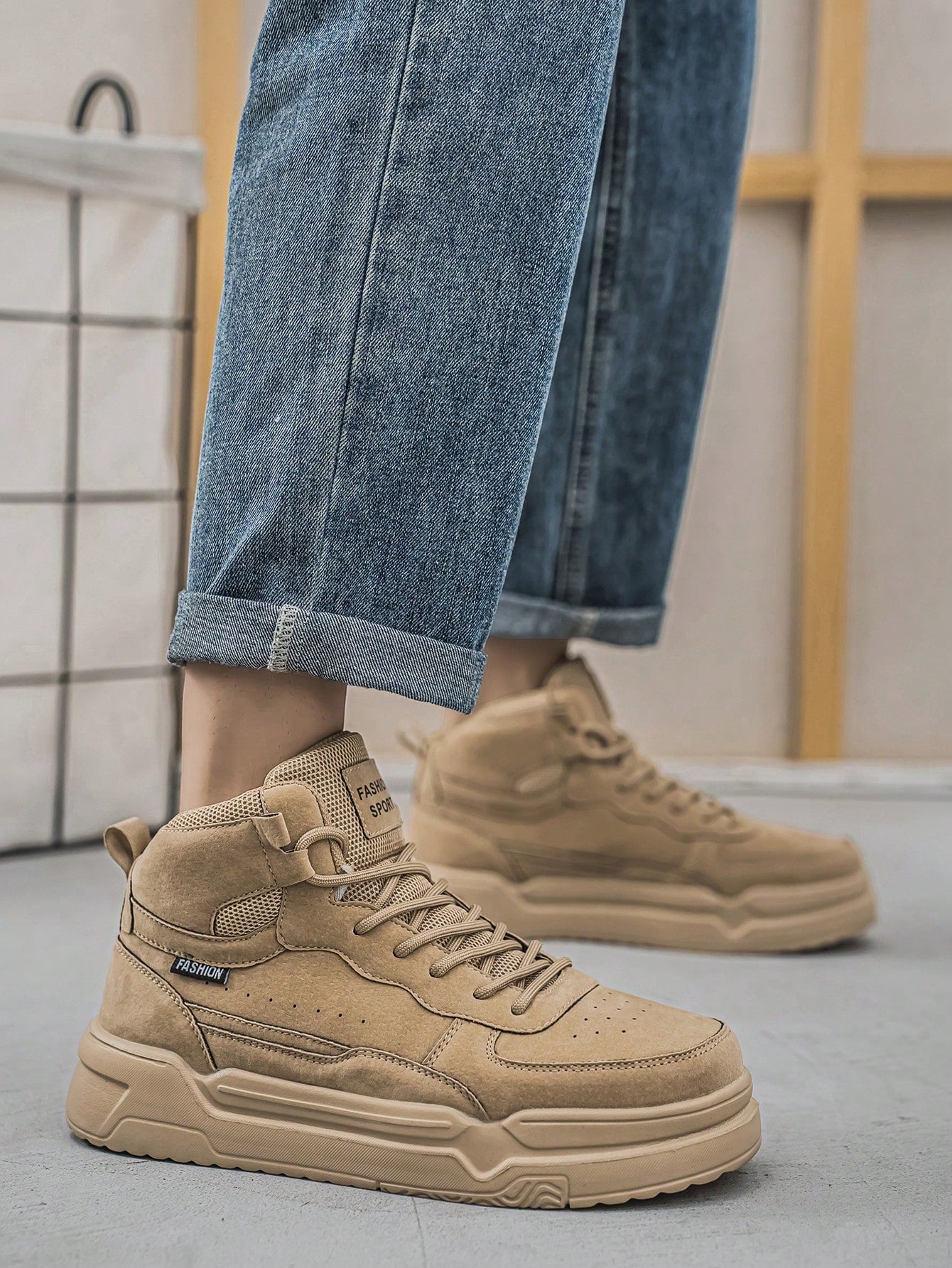 Tênis Masculino Cano Alto Estilo Street Casual Confortável Tênis Masculino Cano Alto Estilo Street Casual Confortável