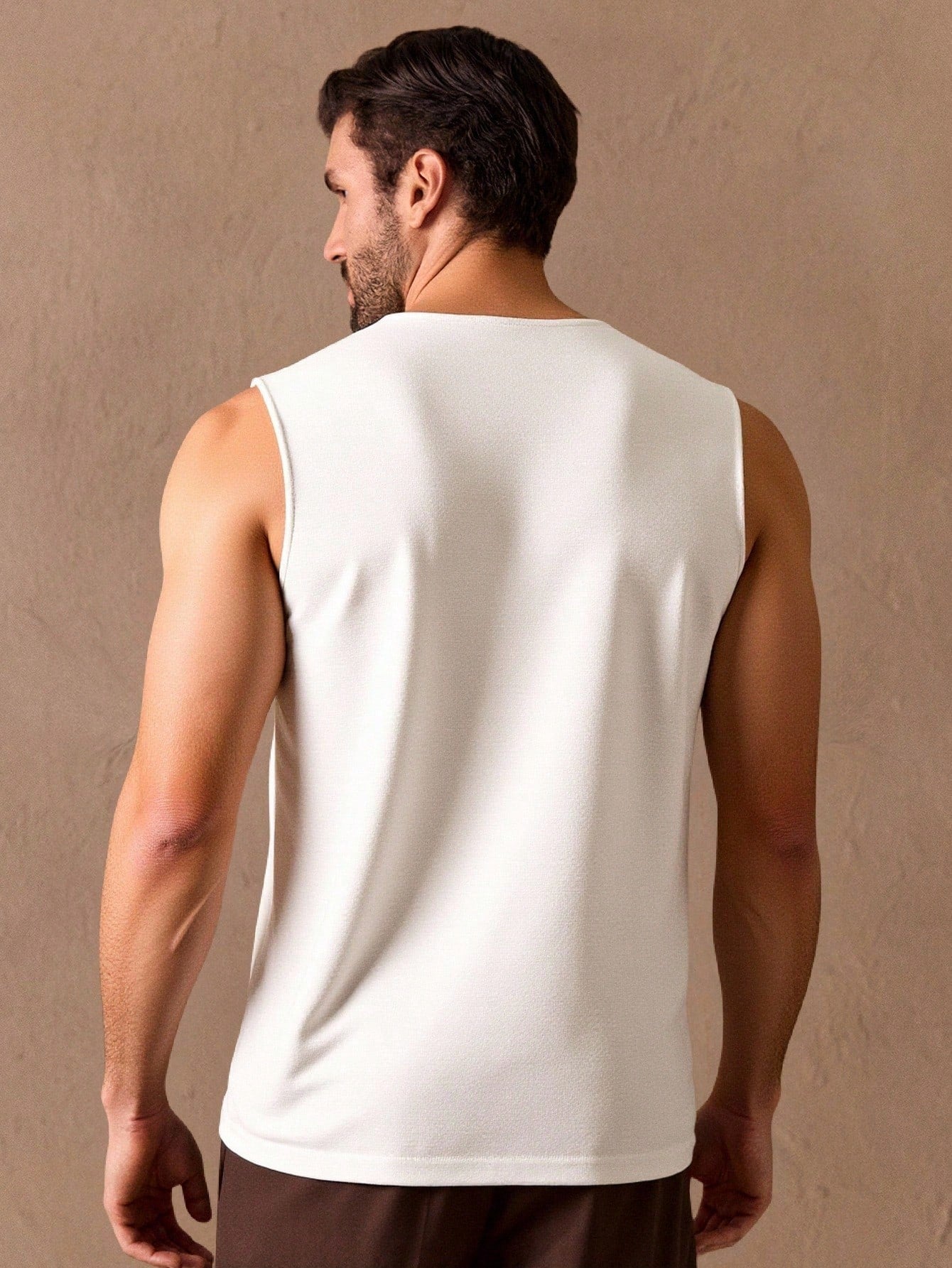 Camiseta Regata Masculina Vintage Estampa Geométrica Botões Camiseta Regata Masculina Vintage Estampa Geométrica Botões