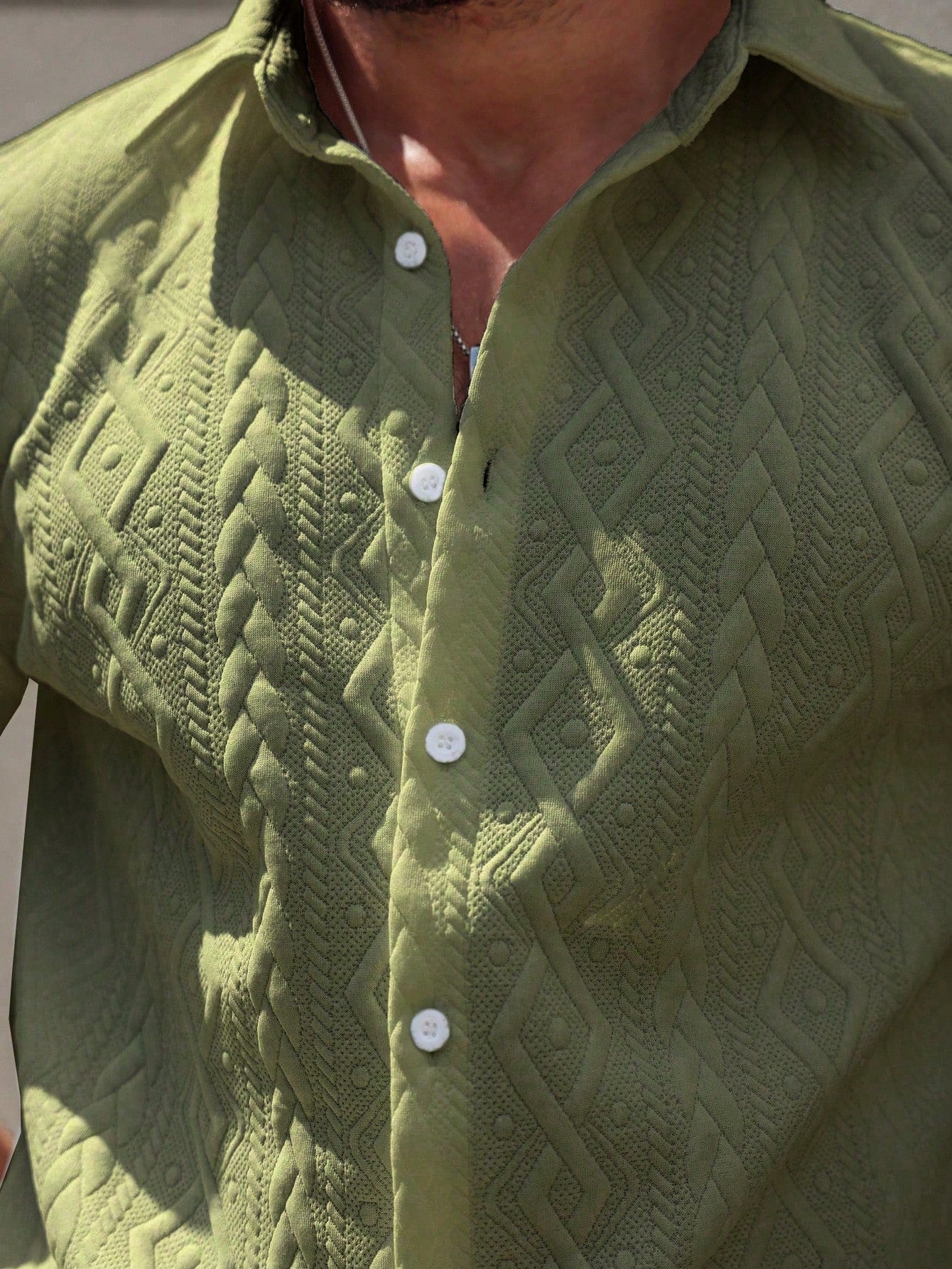 Conjunto Masculino Camisa Manga Curta E Bermuda Texturizada Conjunto Masculino Camisa Manga Curta E Bermuda Texturizada