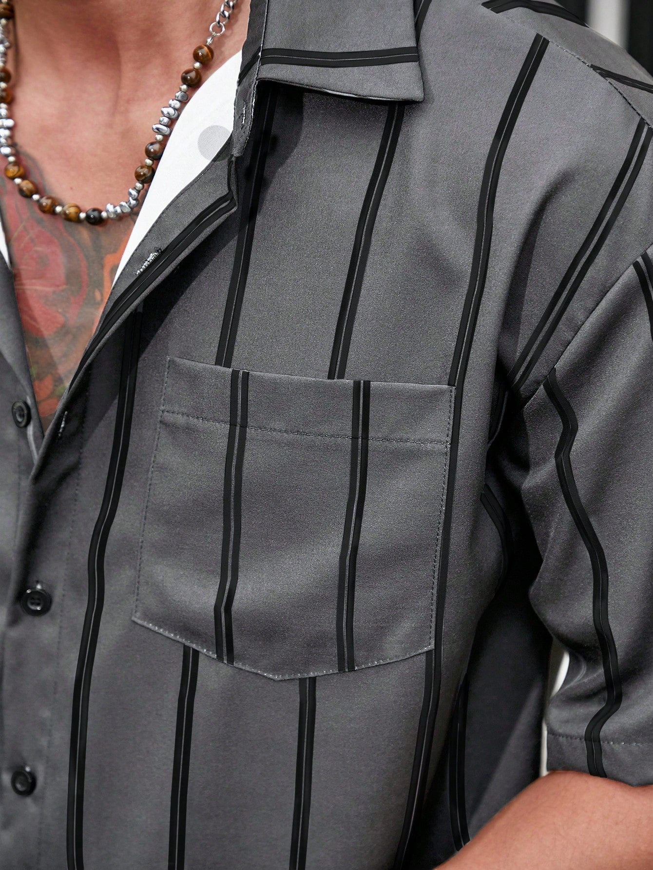 Conjunto Masculino Camisa Listrada E Calça Reta Estilo Verão Conjunto Masculino Camisa Listrada E Calça Reta Estilo