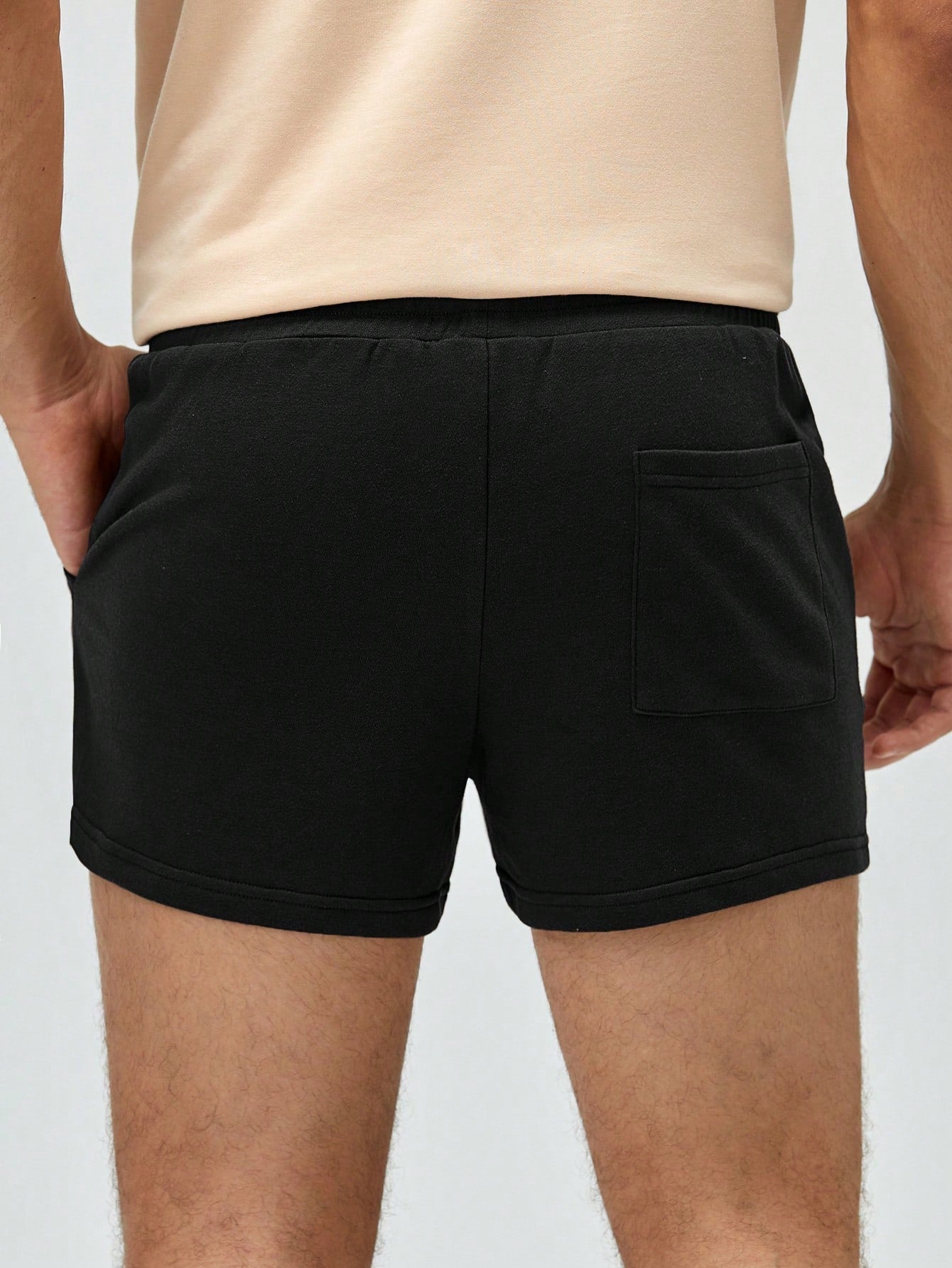 Shorts Masculino Moletom Básico Com Cordão Ajustável Corte Solto Shorts Masculino Moletom Básico Com Cordão Ajustável