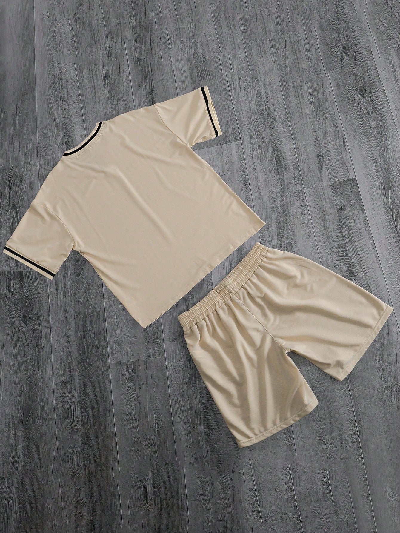 Conjunto Masculino Camiseta Com Estampa Letter Print E Bermuda Casual Conjunto Masculino Camiseta Com Estampa Letter