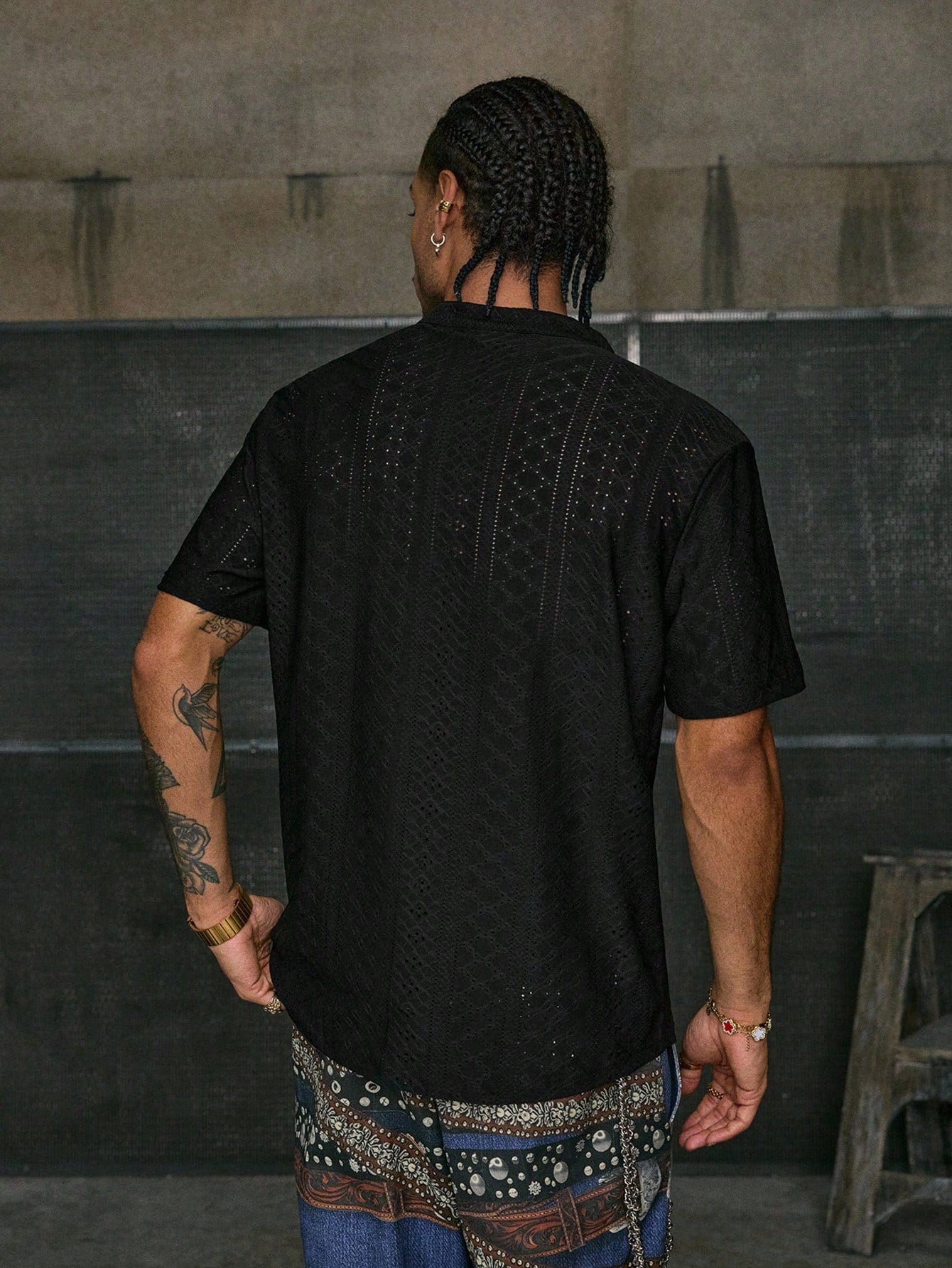 Camiseta Masculina Gola Padre Textura Rendada Camiseta Masculina Gola Padre Textura Rendada