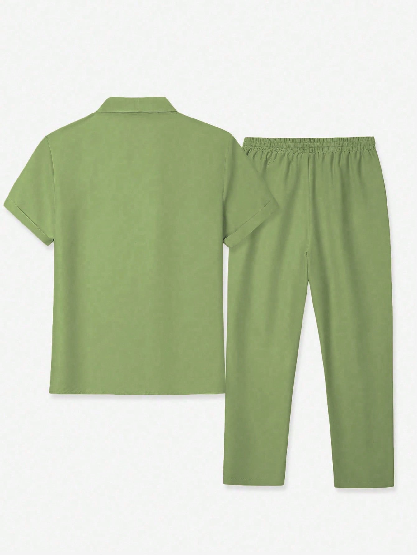 Conjunto Masculino Camisa Lisa Manga Curta E Calça Casual Conjunto Masculino Camisa Lisa Manga Curta E Calça Casual