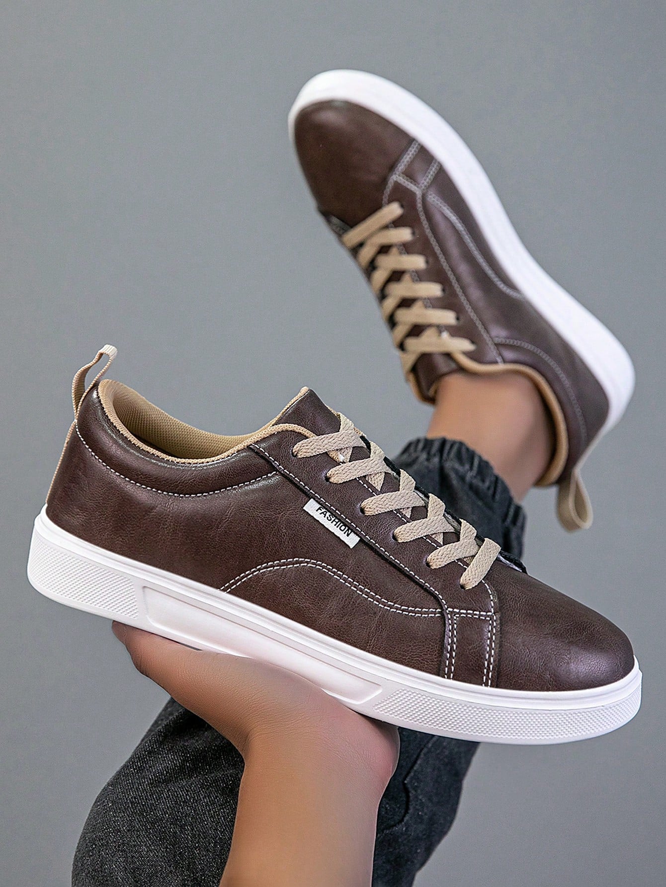 Tênis Masculino Solado Seguro Durável Estilo Street Cadarço Chocolate / 36 Tênis Masculino Solado Seguro Durável Estilo