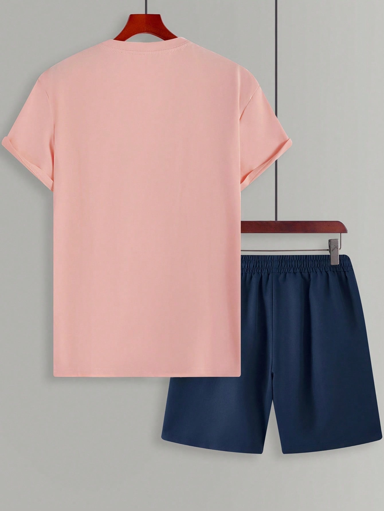 Conjunto Masculino Camiseta Estampada Manga Curta E Shorts Casuais Conjunto Masculino Camiseta Estampada Manga Curta E