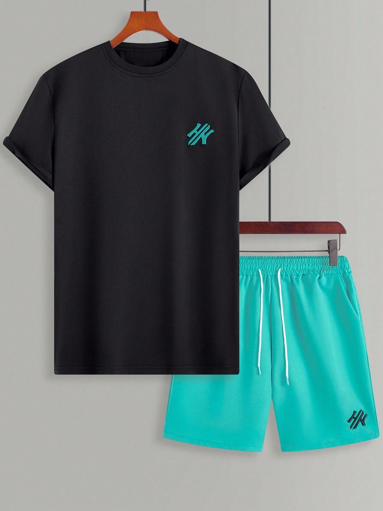 Conjunto Masculino Camiseta Estampada Manga Curta E Shorts Casuais Conjunto Masculino Camiseta Estampada Manga Curta E