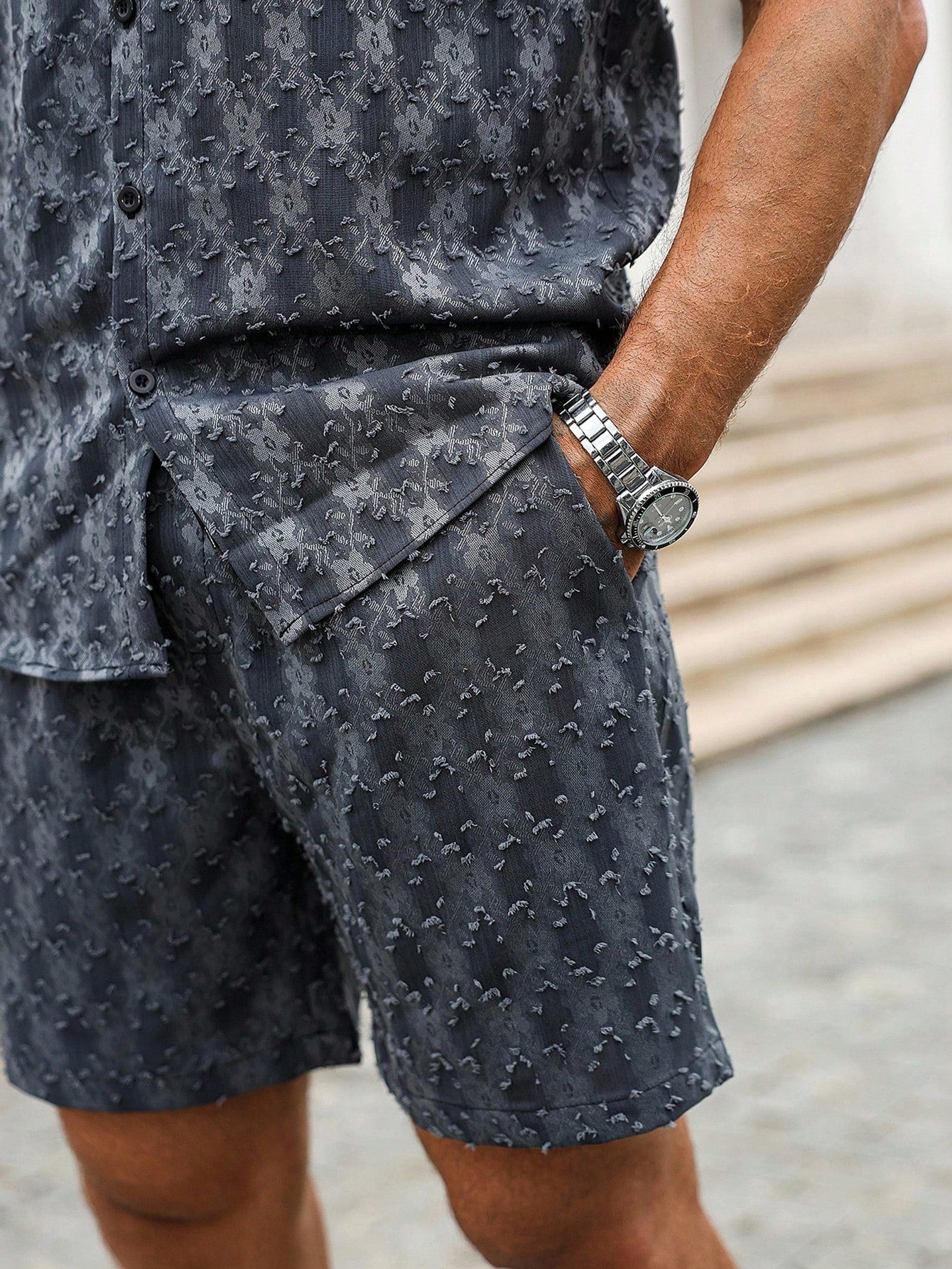 Conjunto Masculino Camisa Manga Curta E Shorts Estampa Total Conjunto Masculino Camisa Manga Curta E Shorts Estampa