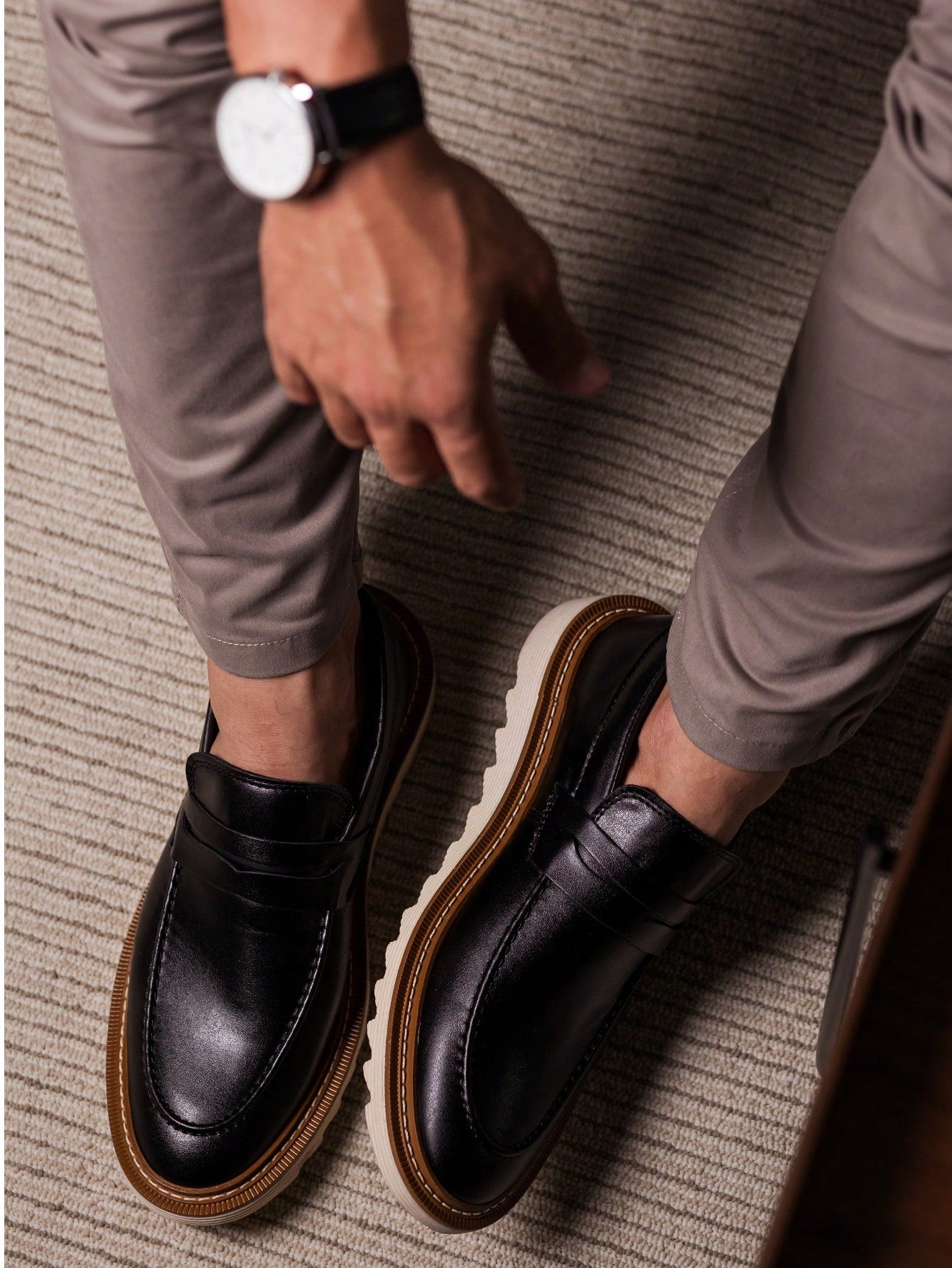 Sapato Masculino Social Couro Sintético Cadarço Antiderrapante Preto / 36 Sapato Masculino Social Couro Sintético