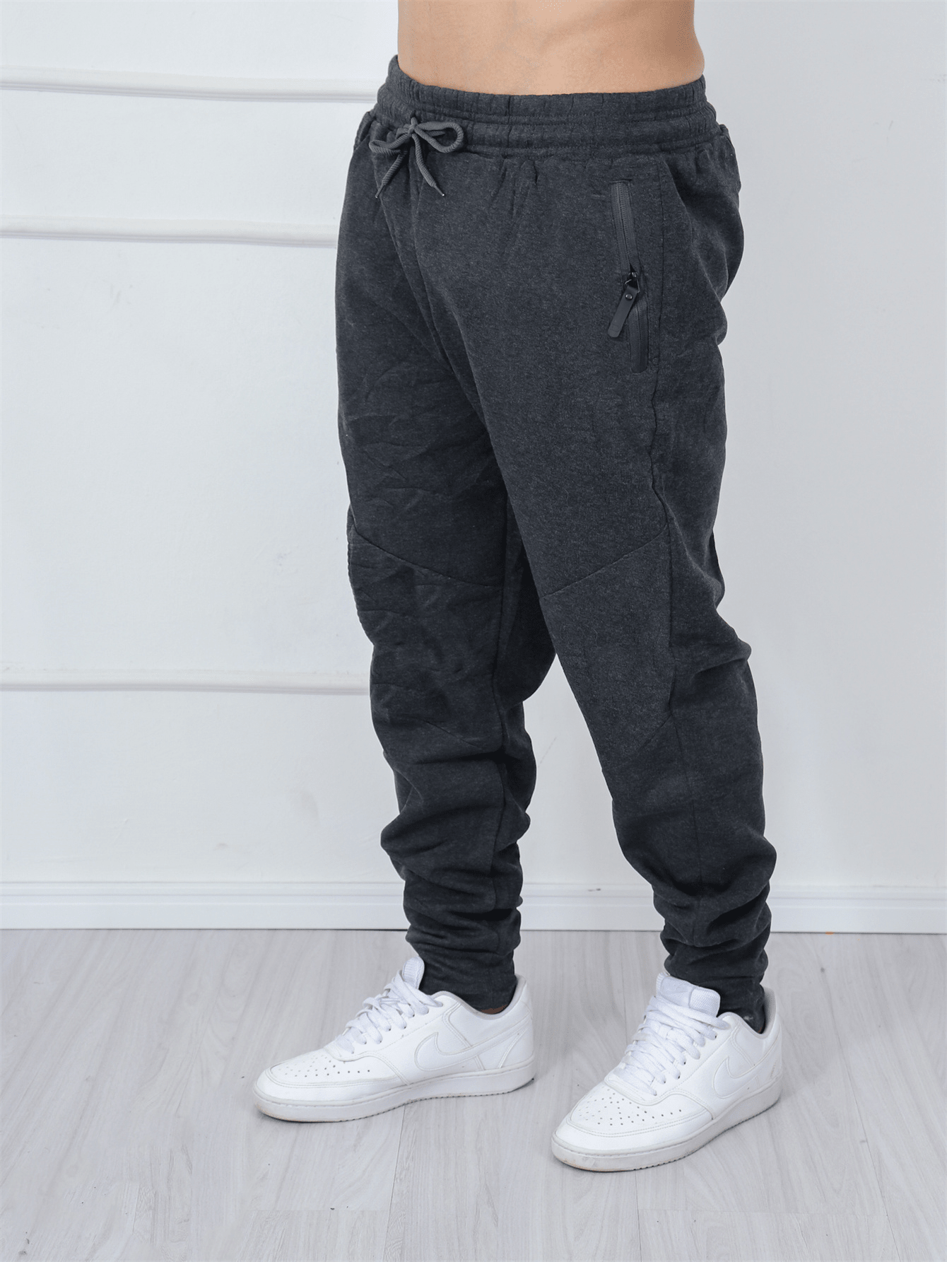 Calça Masculina Jogger Com Zíper E Design Confortável Chumbo / PP Calça Masculina Jogger Com Zíper E Design Confortável