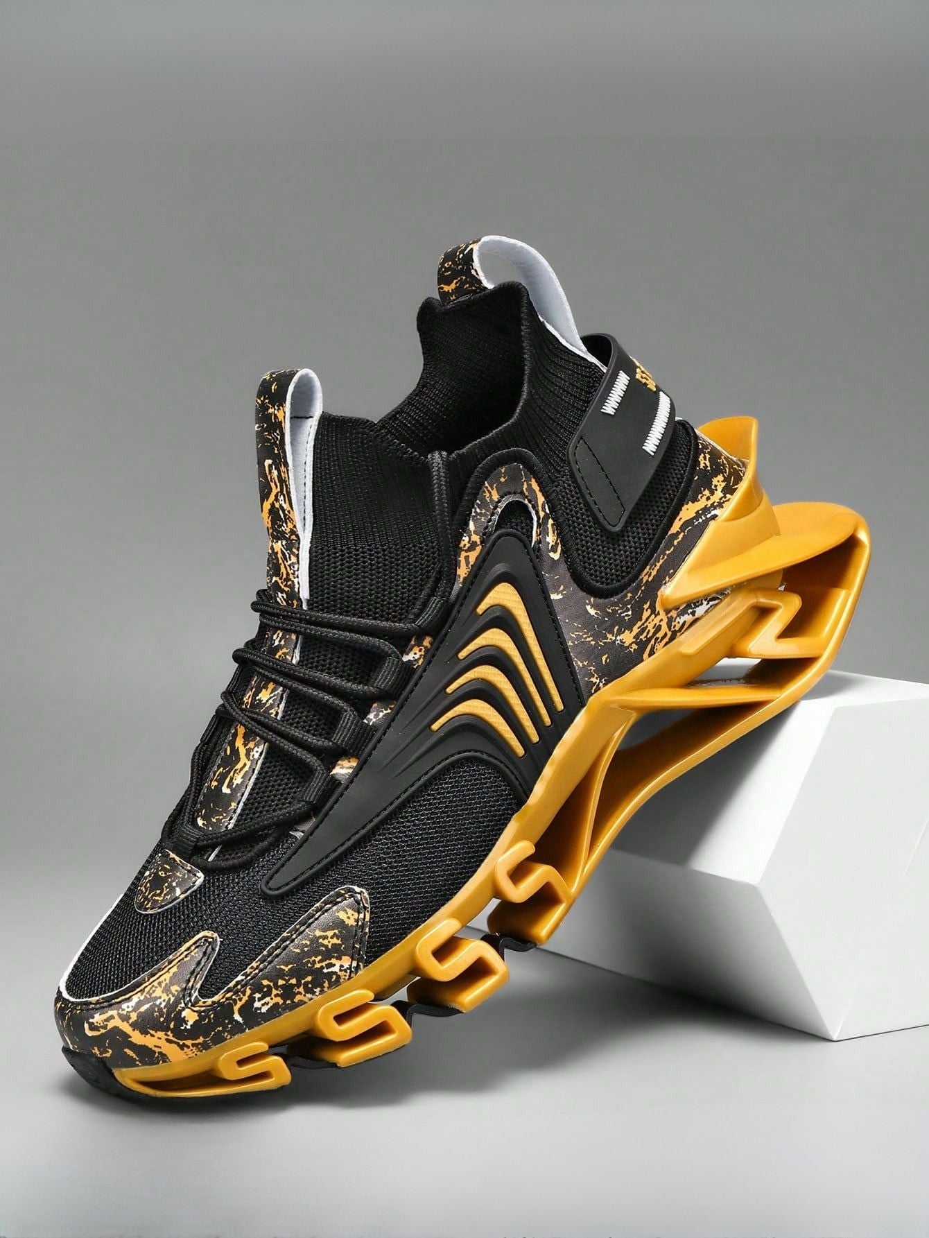 Tênis Masculino Chunky Tecido Respirável Amortecimento Leve Preto / 36 Tênis Masculino Chunky Tecido Respirável