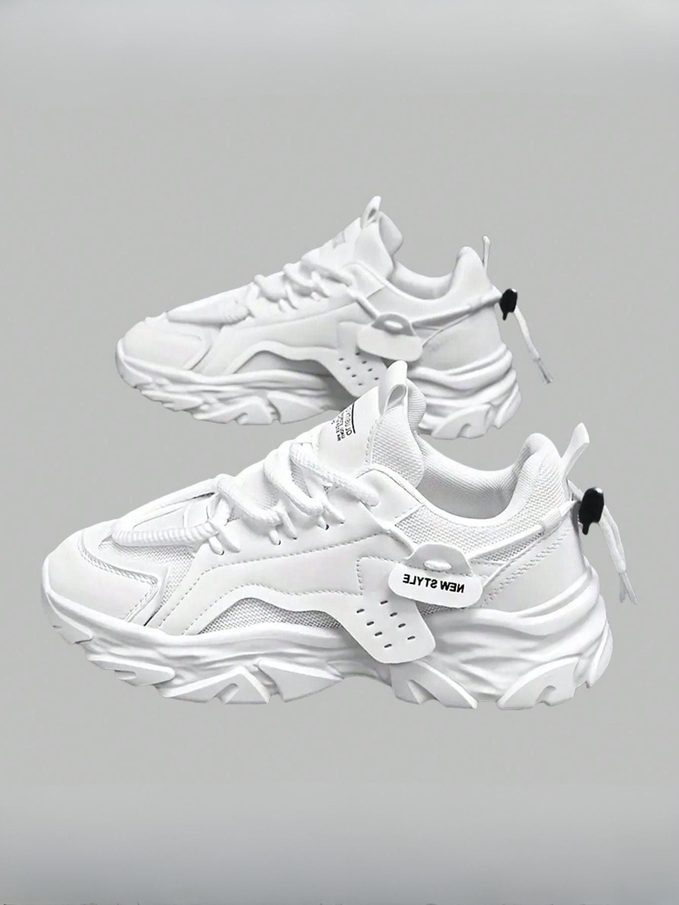 Tênis Masculino Chunky Respirável Impermeável Versátil Branco / 36 Tênis Masculino Chunky Respirável Impermeável