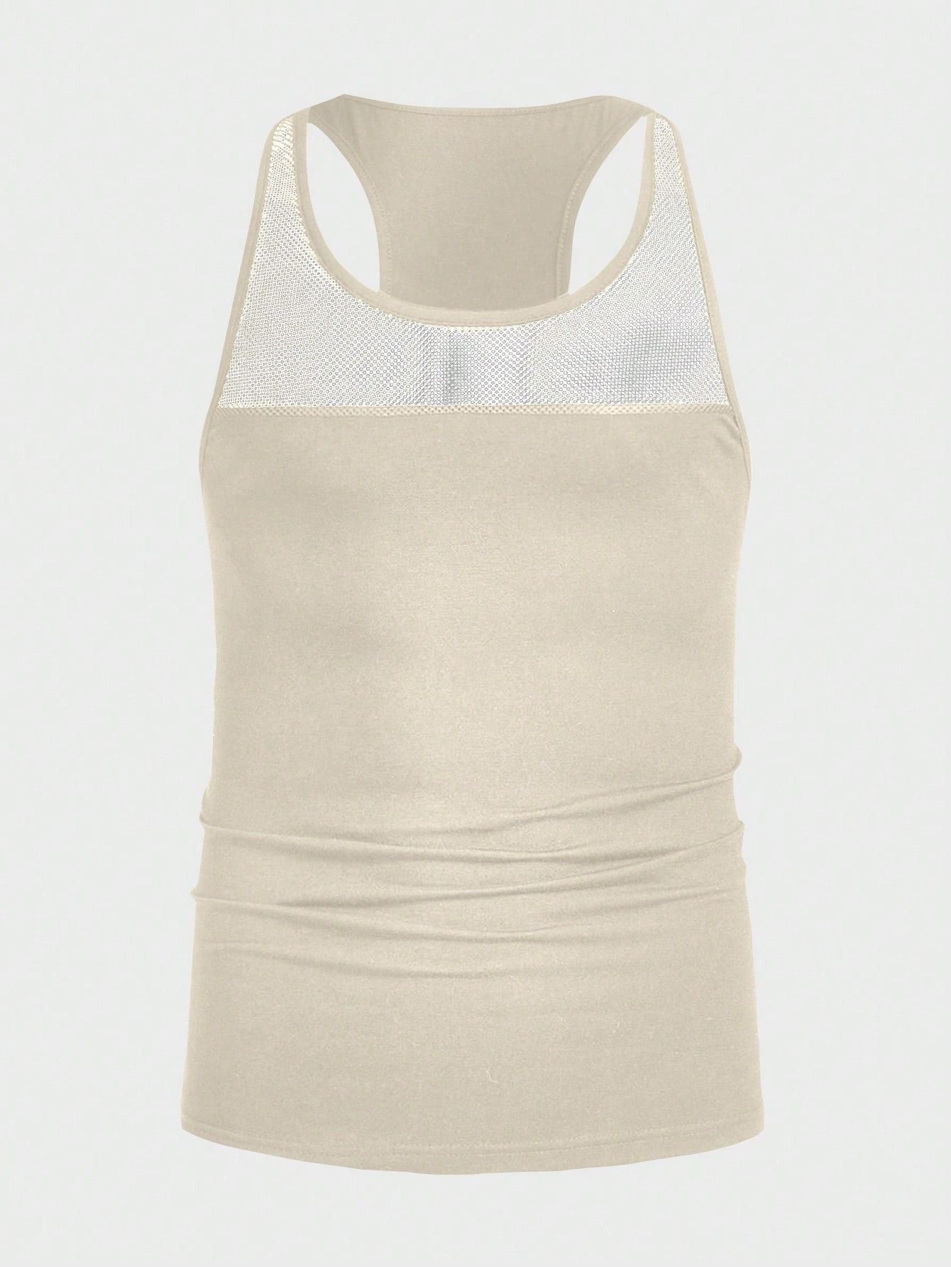 Camiseta Regata Masculina Tela Contrastante Estilo Rave Damasco / PP Camiseta Regata Masculina Tela Contrastante Estilo