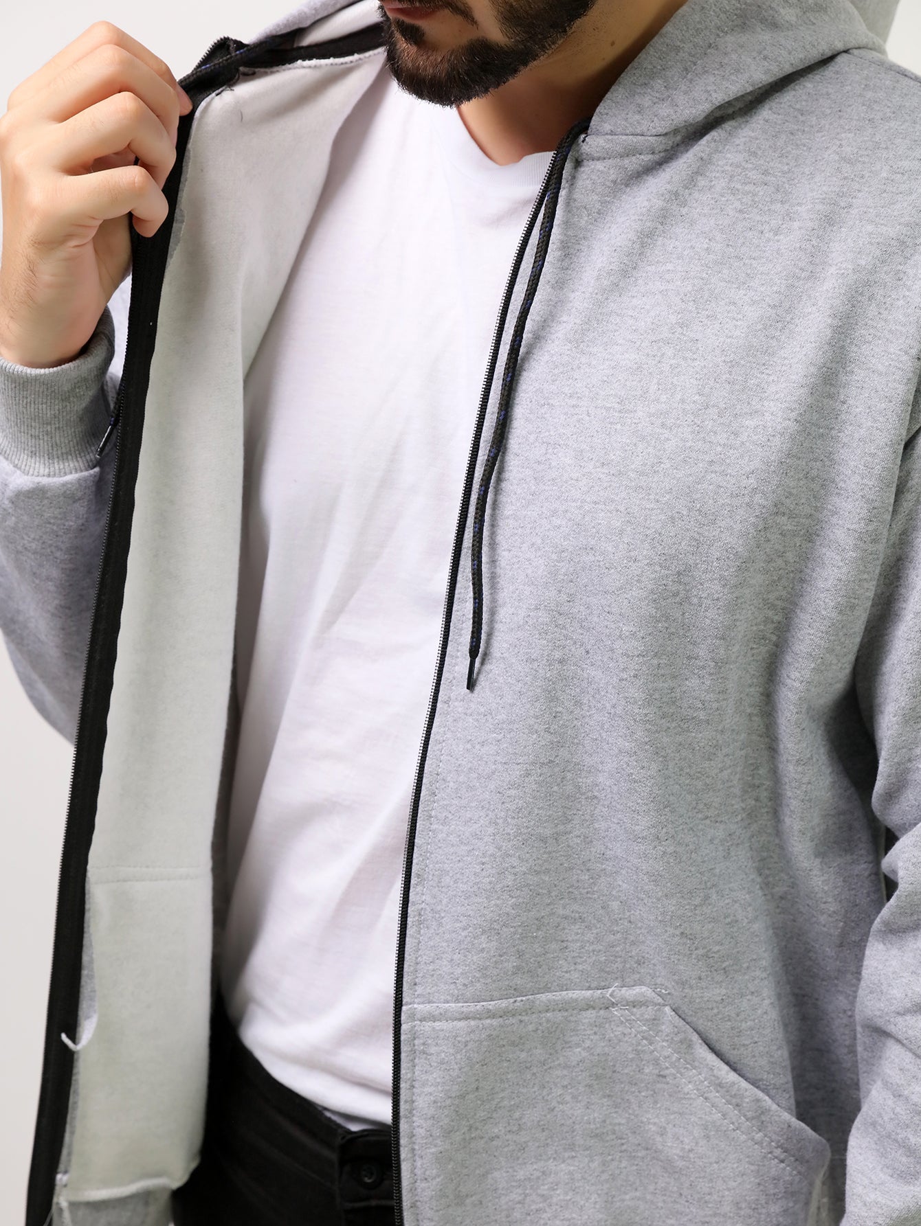 Moletom Masculino Com Capuz E Zíper Frontal Moletom Masculino Com Capuz E Zíper Frontal