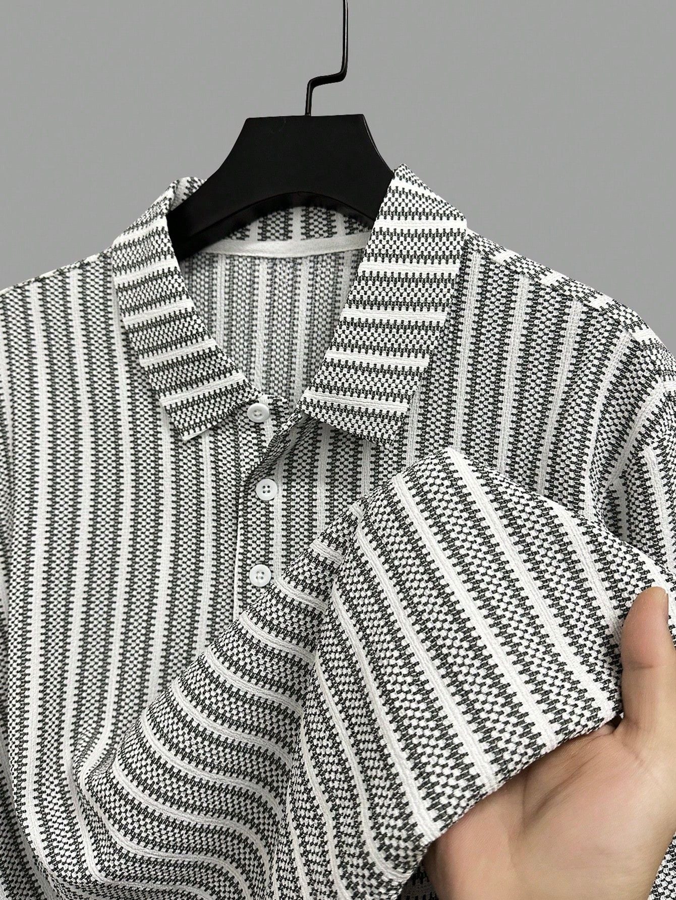 Camisa Polo Masculina Casual Manga Raglan Estampa Xadrez Preto / PP Camisa Polo Masculina Casual Manga Raglan Estampa