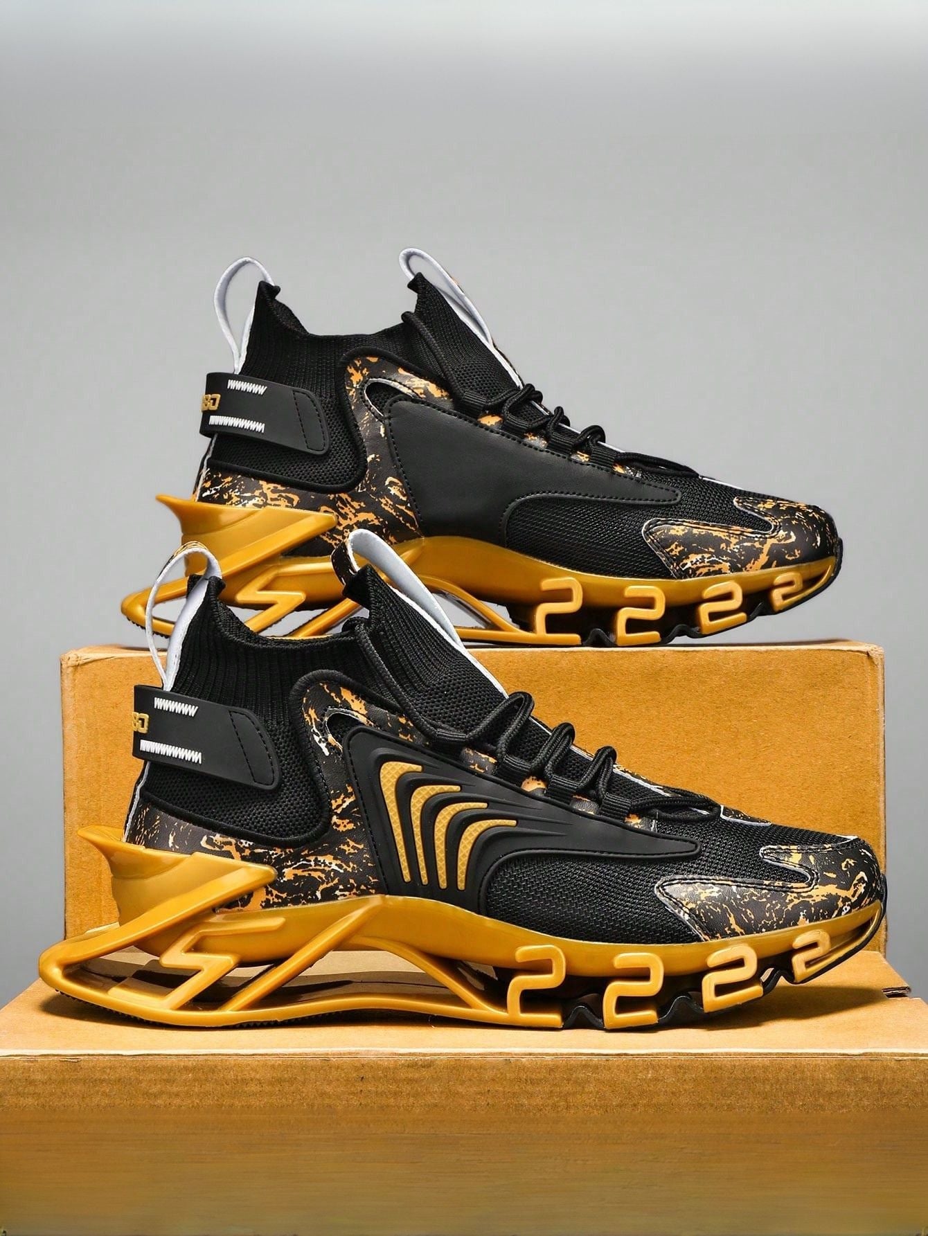 Tênis Masculino Chunky Tecido Respirável Amortecimento Leve Tênis Masculino Chunky Tecido Respirável Amortecimento Leve