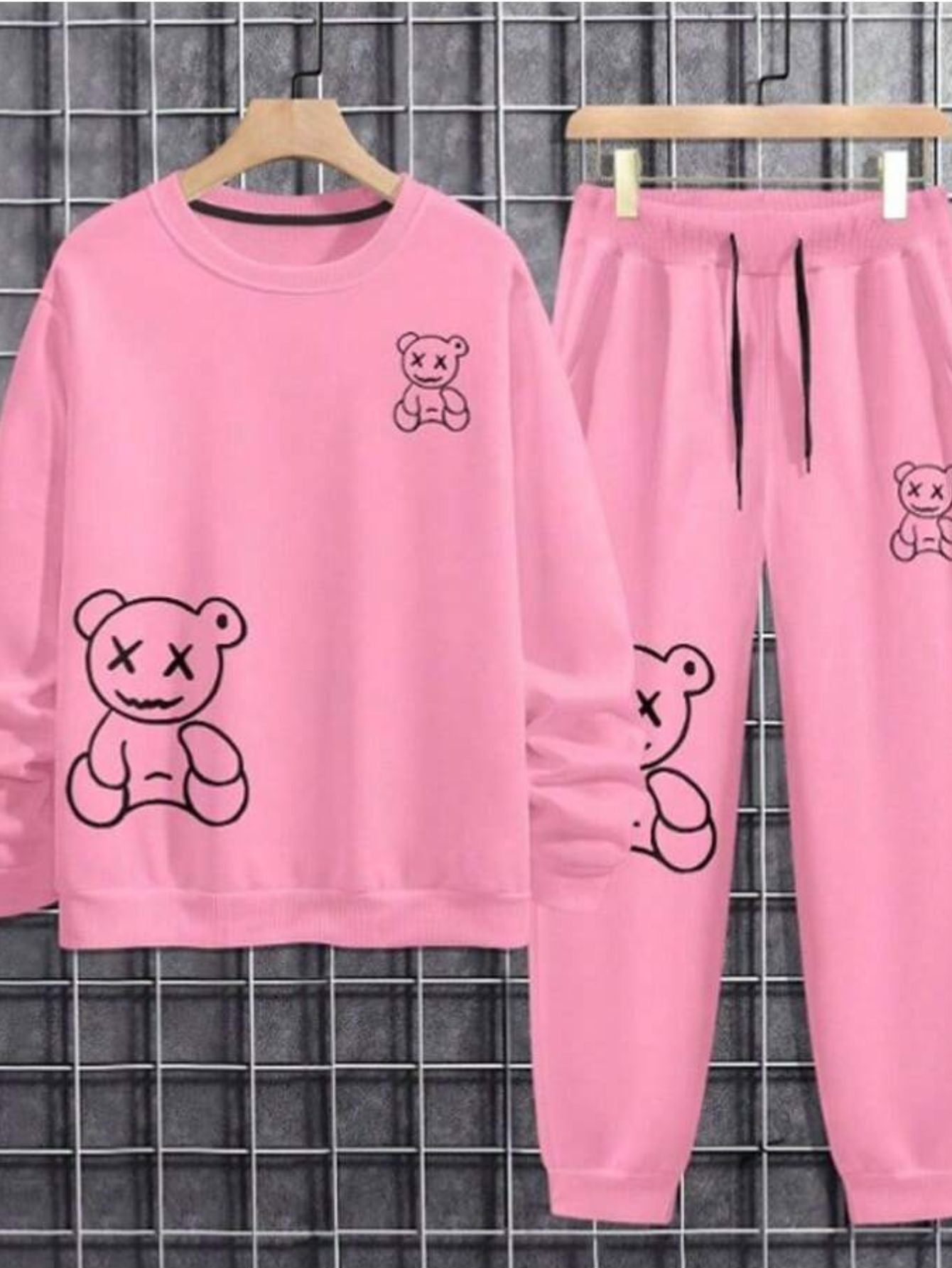 Conjunto Masculino Moletom Estampa Ursinho Estilo Divertido Conjunto Masculino Moletom Estampa Ursinho Estilo Divertido